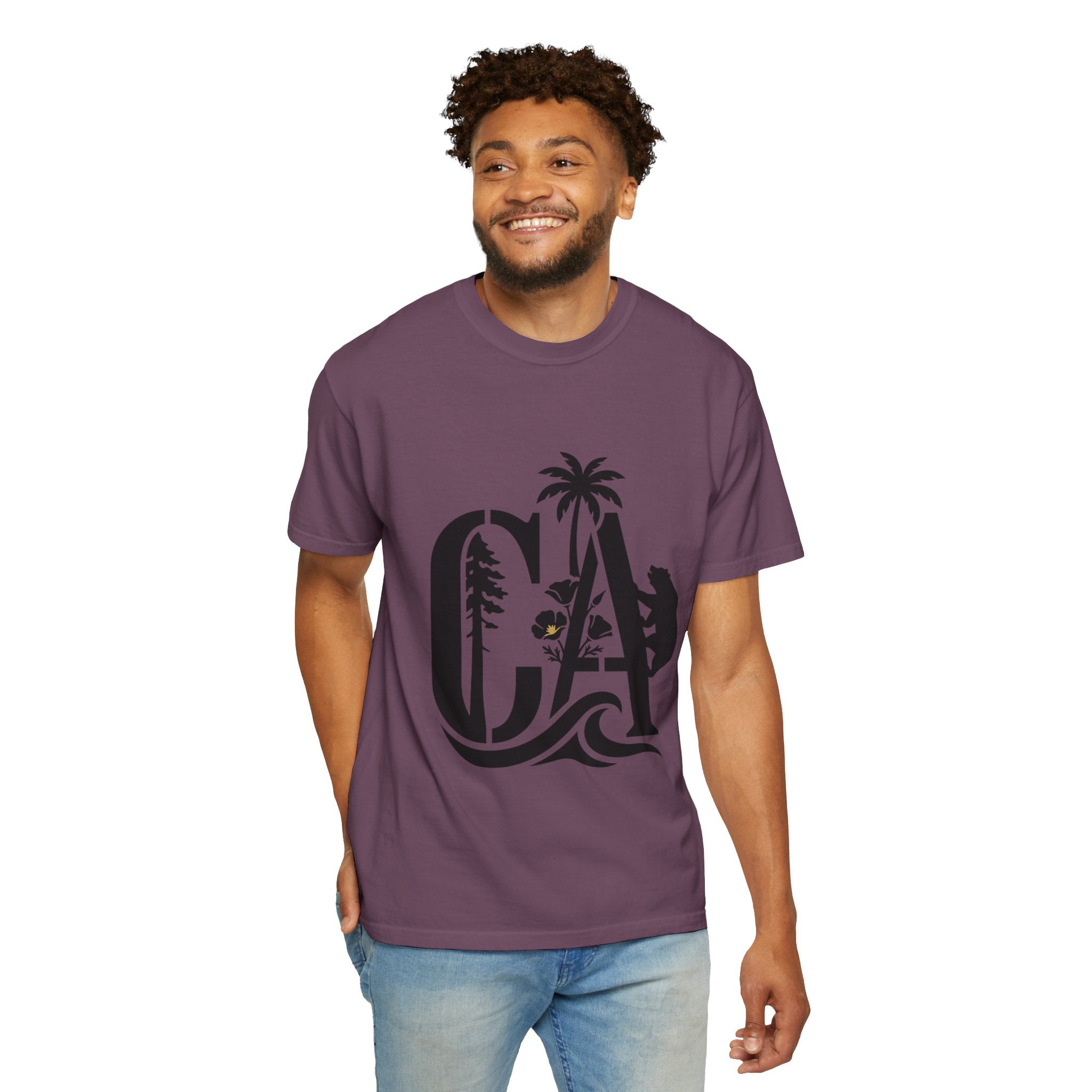 OurStateTees - California Surf Bear T-Shirt — CA Palm Tree Wave Graphic Tee