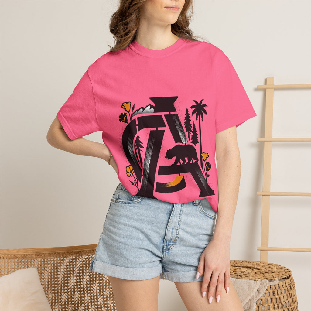 OurStateTees - California Bear Monogram T-Shirt — Floral Palms Graphic Tee