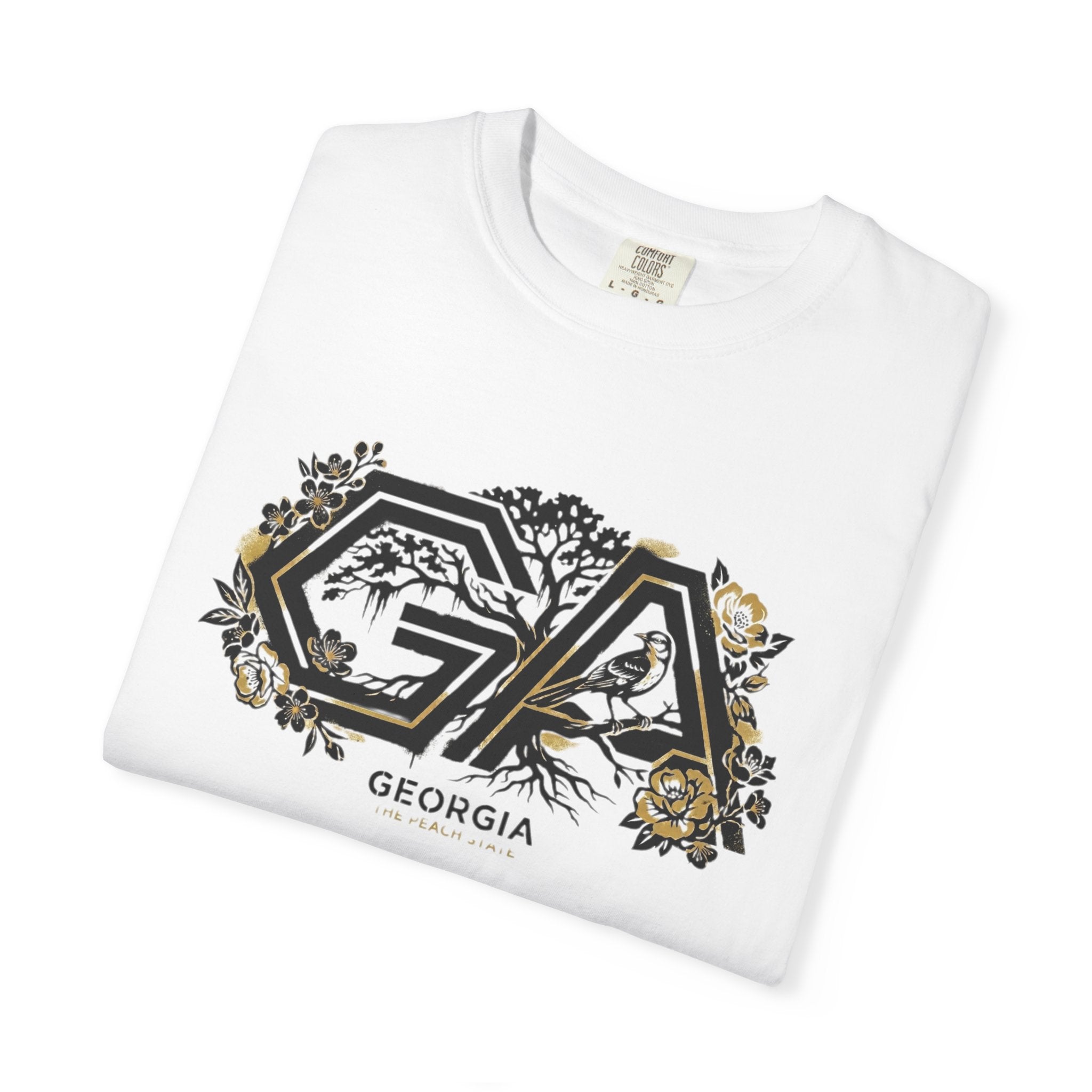 OurStateTees - Georgia GA Floral Logo T‑Shirt — Botanical Accents