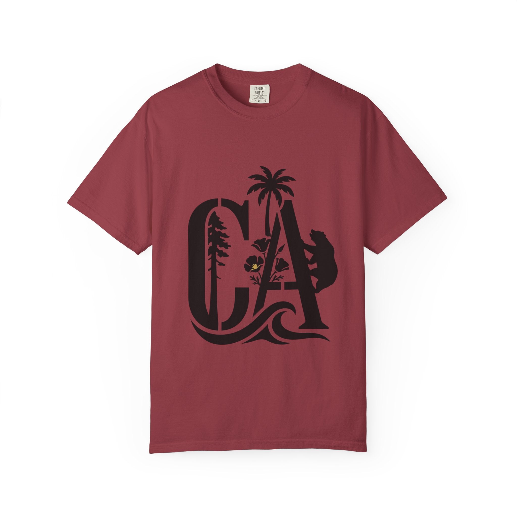 OurStateTees - California Surf Bear T-Shirt — CA Palm Tree Wave Graphic Tee
