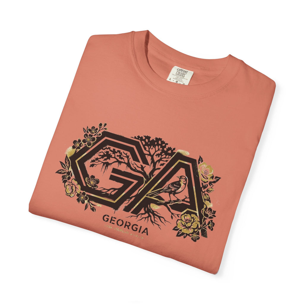 OurStateTees - Georgia GA Floral Logo T‑Shirt — Botanical Accents