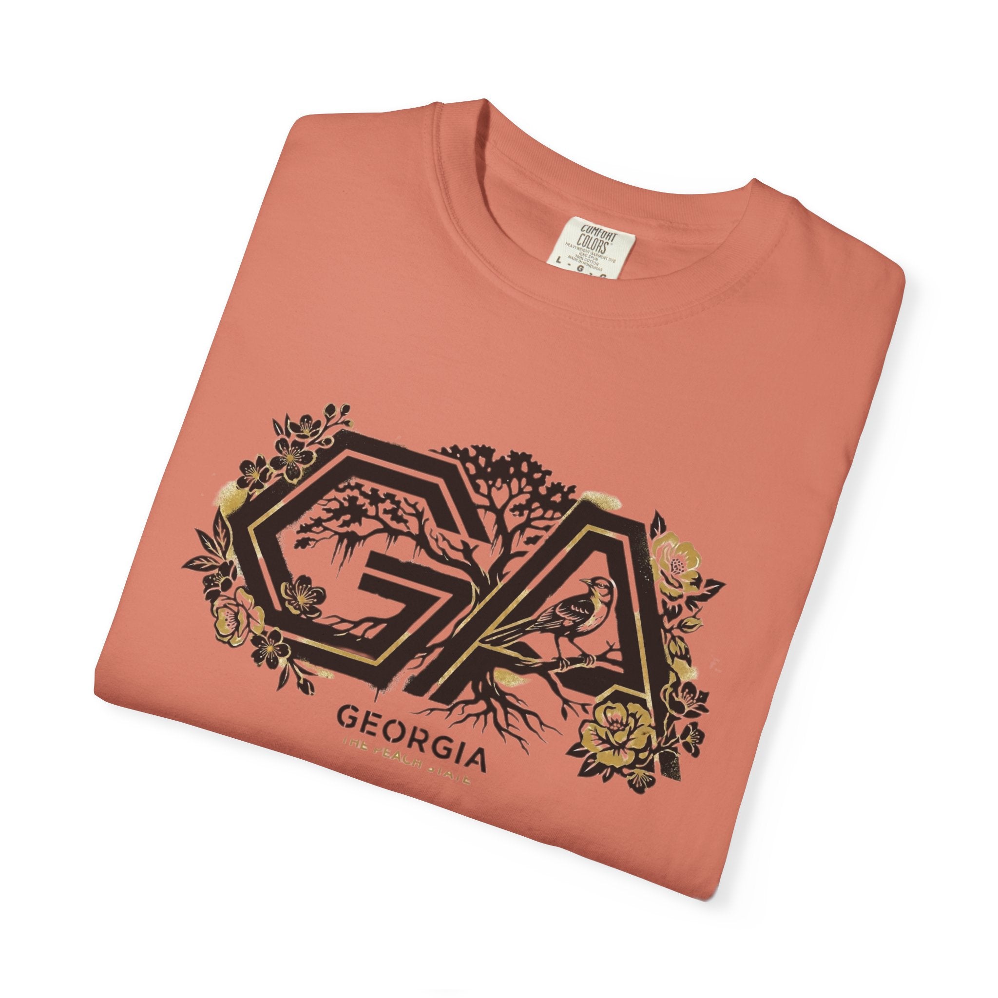 OurStateTees - Georgia GA Floral Logo T‑Shirt — Botanical Accents