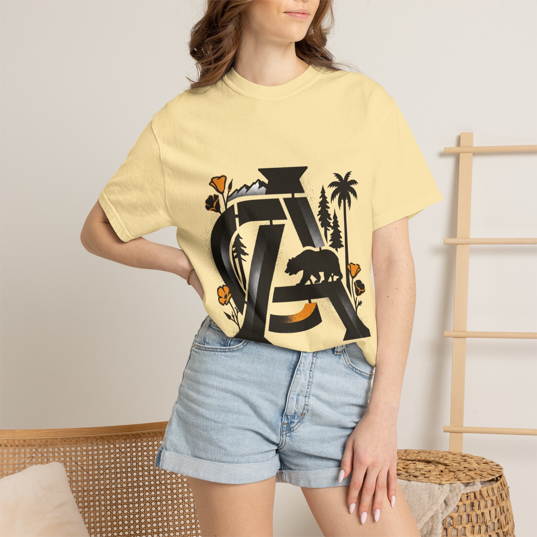 OurStateTees - California Bear Monogram T-Shirt — Floral Palms Graphic Tee