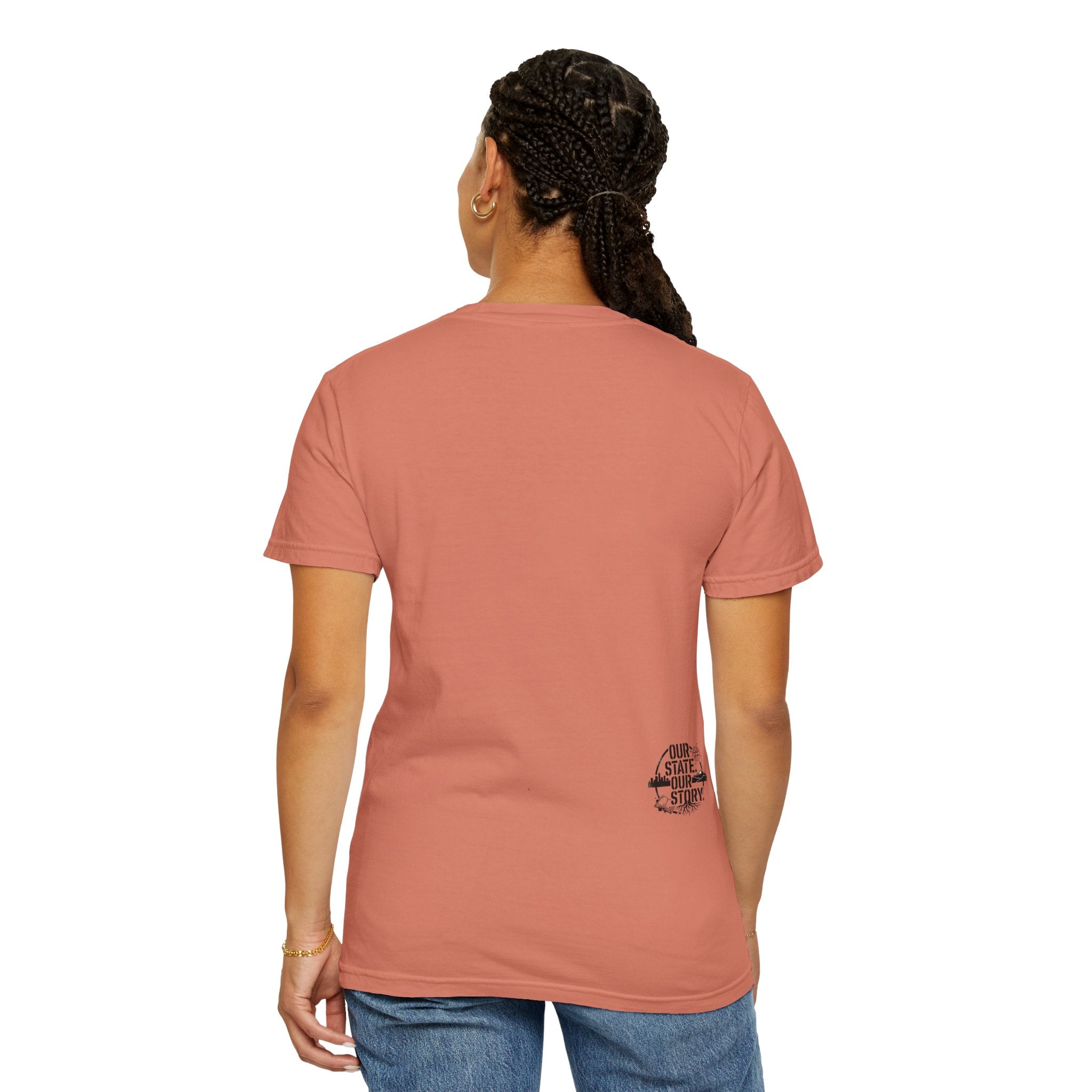 OurStateTees - Deleware DE Letterpress Tee — Floral & Bird Graphic T-Shirt