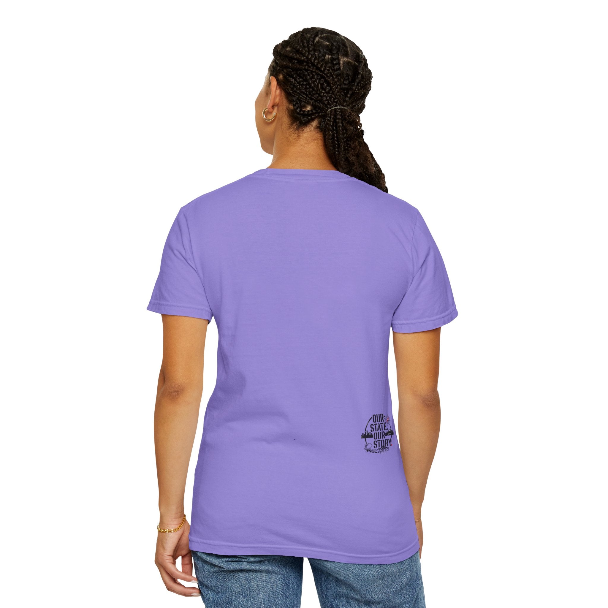 OurStateTees - Deleware DE Letterpress Tee — Floral & Bird Graphic T-Shirt