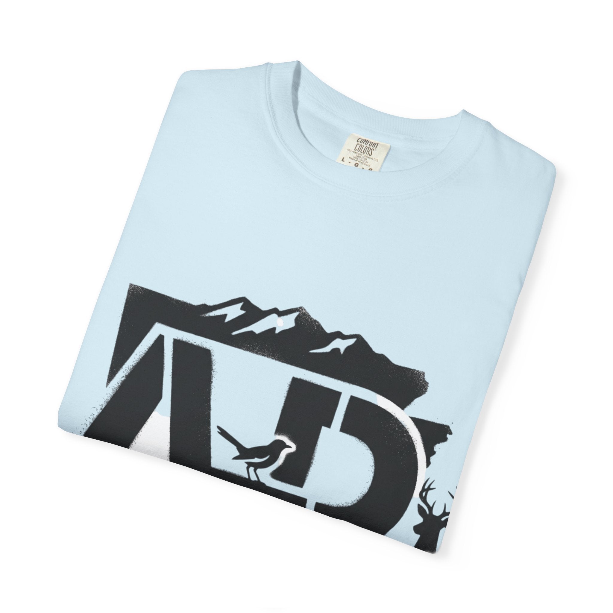 OurStateTees - Arkansas AR Mountain Logo T-Shirt — Nature Bird & Wildflower Graphic