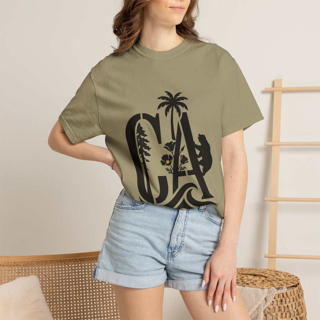 OurStateTees - California Surf Bear T-Shirt — CA Palm Tree Wave Graphic Tee