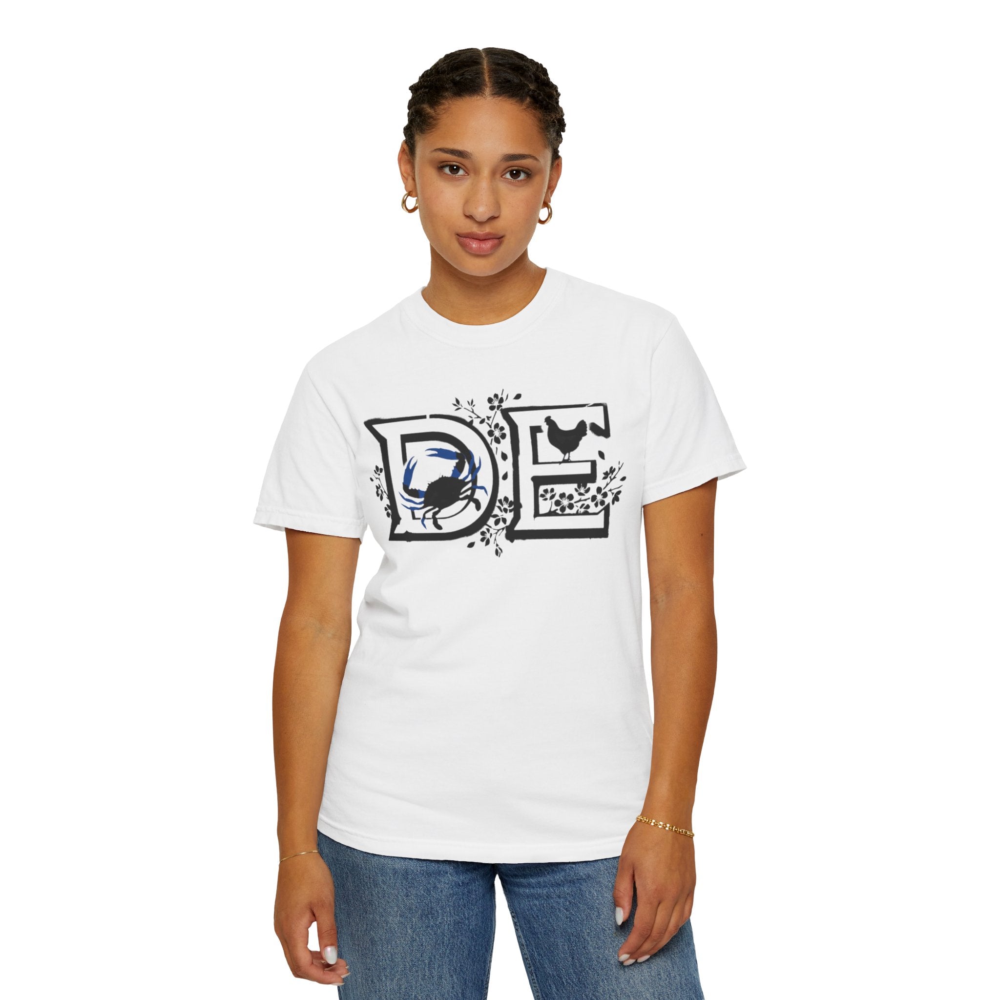 OurStateTees - Deleware DE Letterpress Tee — Floral & Bird Graphic T-Shirt