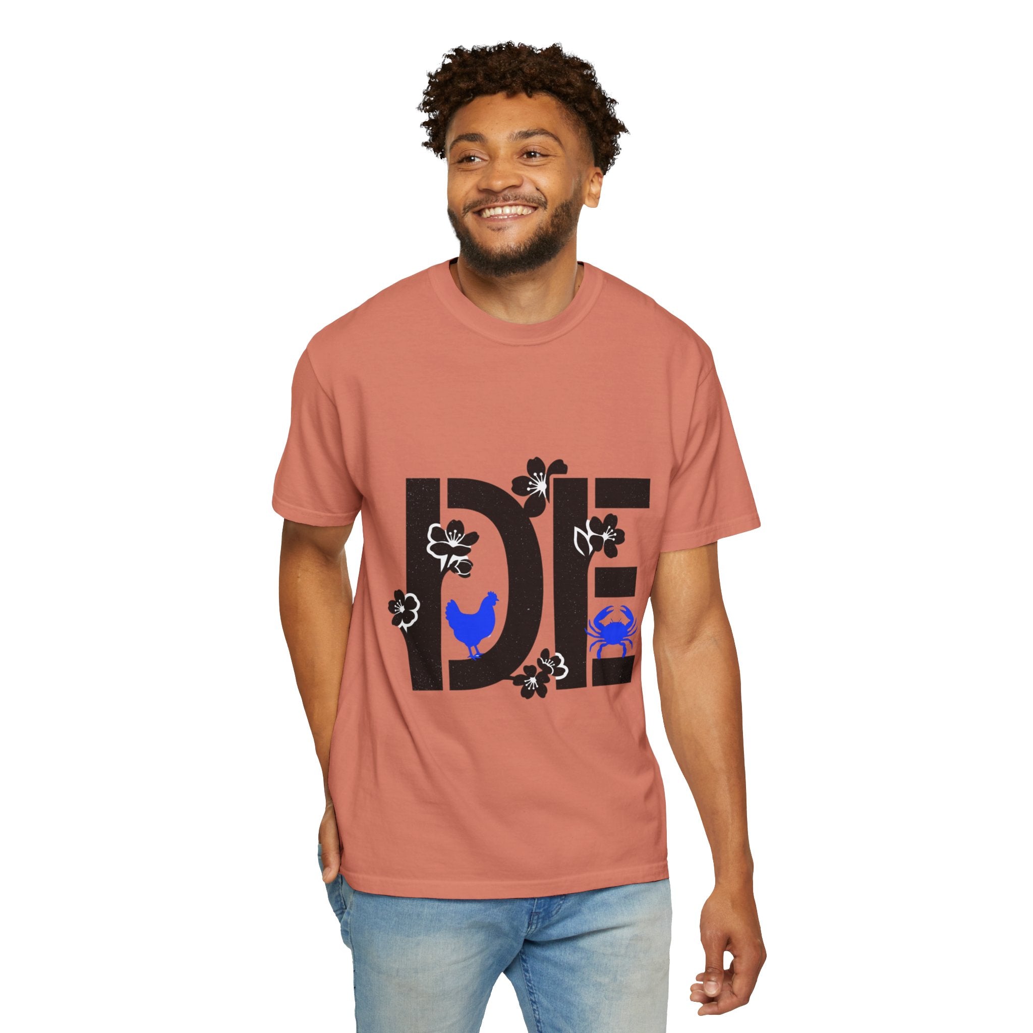 OurStateTees - Deleware DE Floral Nautical Graphic Tee (Crab & Chick Accent)