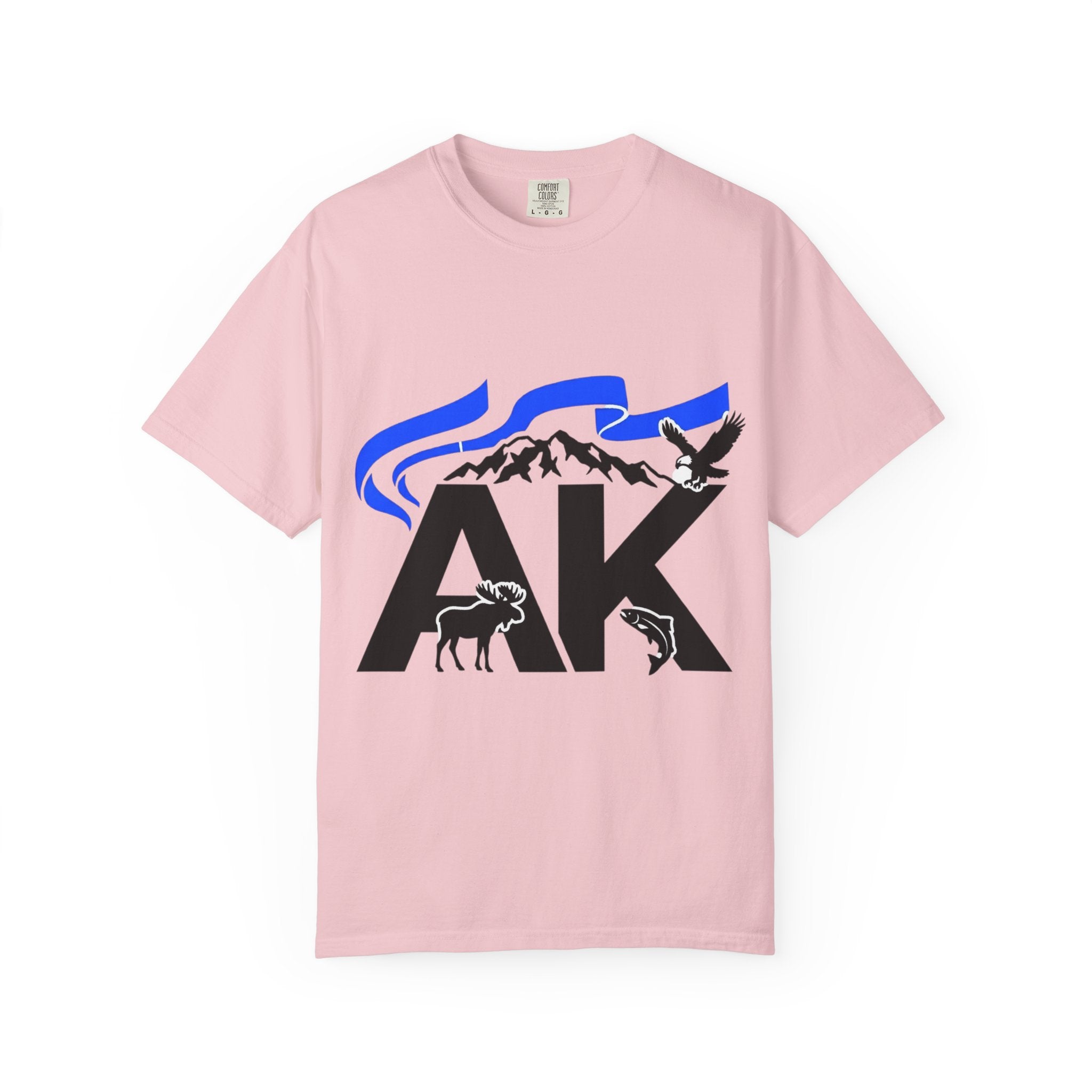 OurStateTees - Alaska AK Wilderness T-Shirt — Moose, Mountains & Bald Eagle Graphic