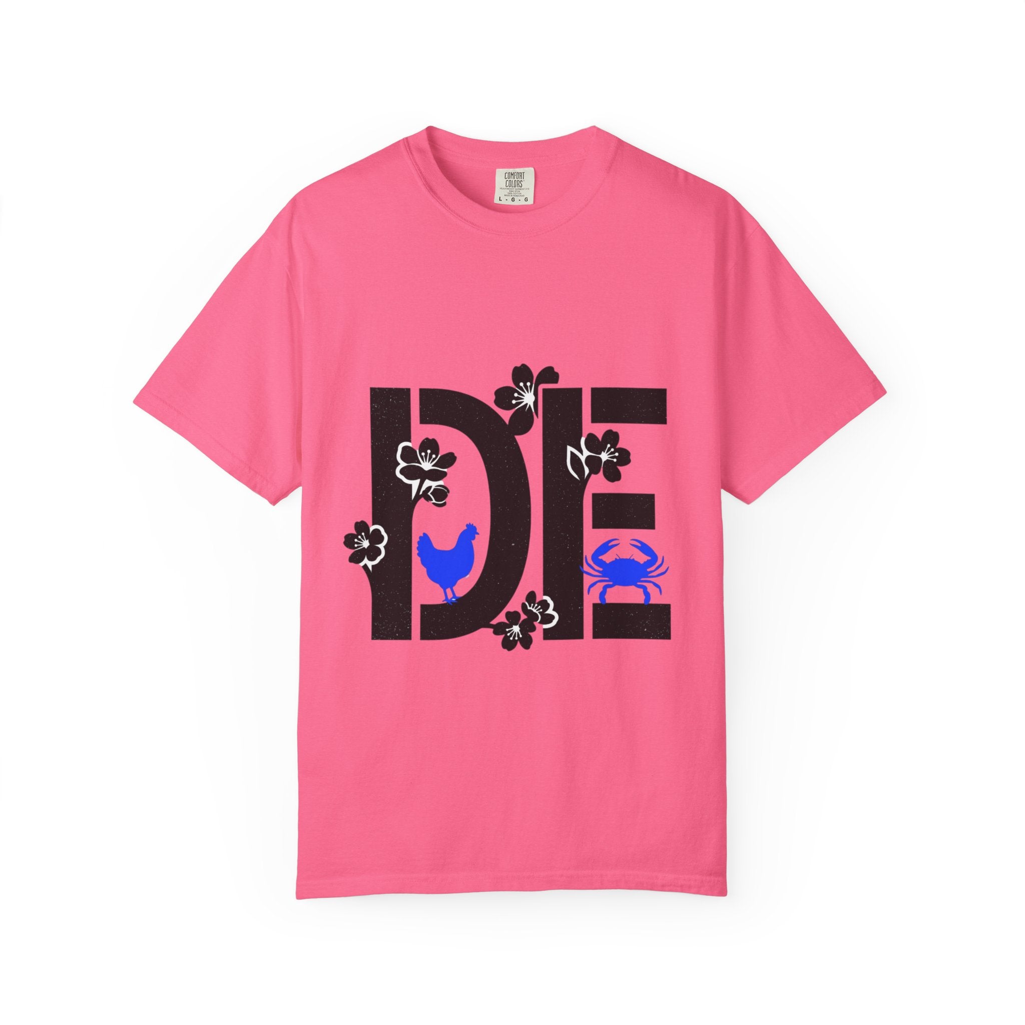 OurStateTees - Deleware DE Floral Nautical Graphic Tee (Crab & Chick Accent)