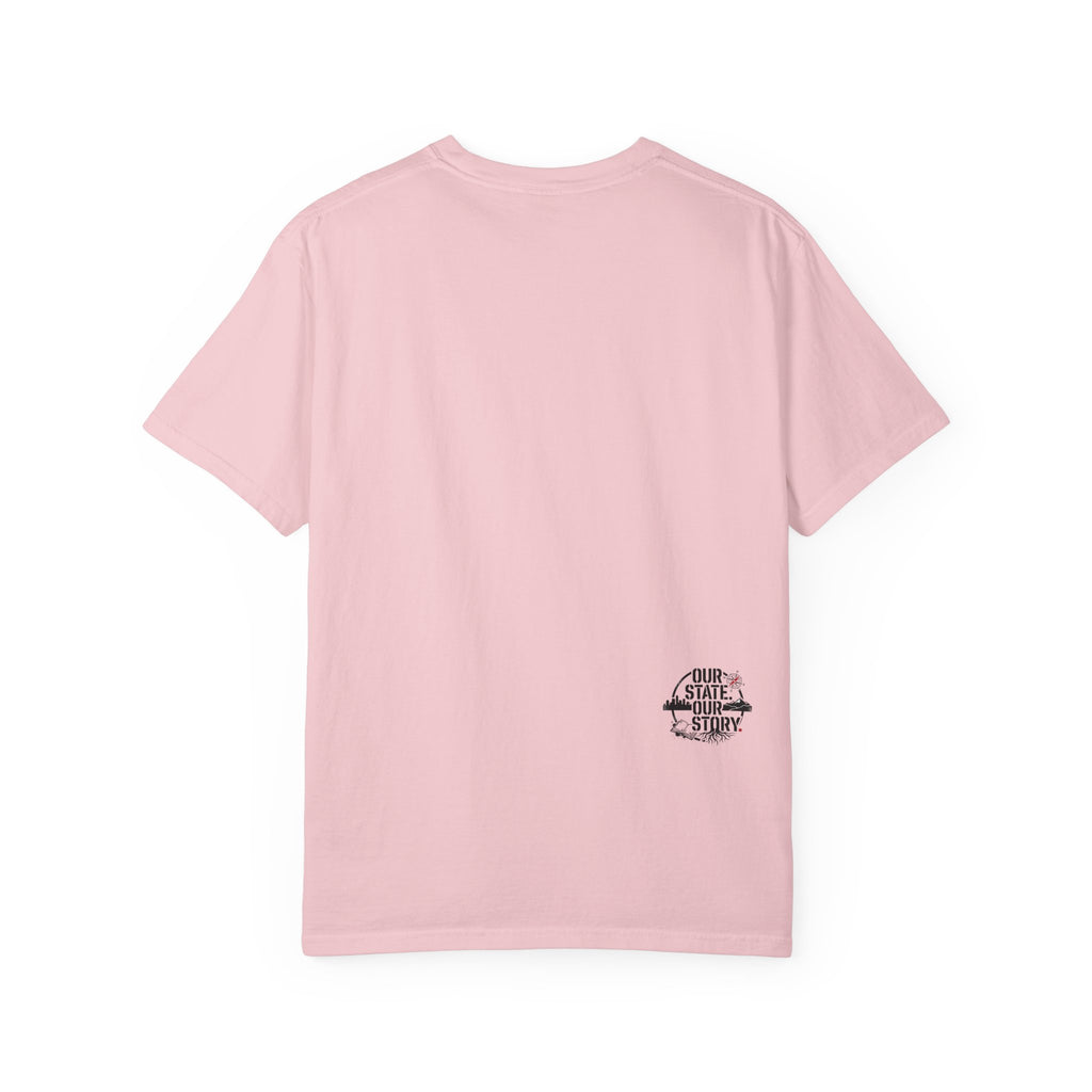 OurStateTees - Indiana IN Cardinal & Floral 'N' Monogram T-Shirt — Botanical Letter Tee