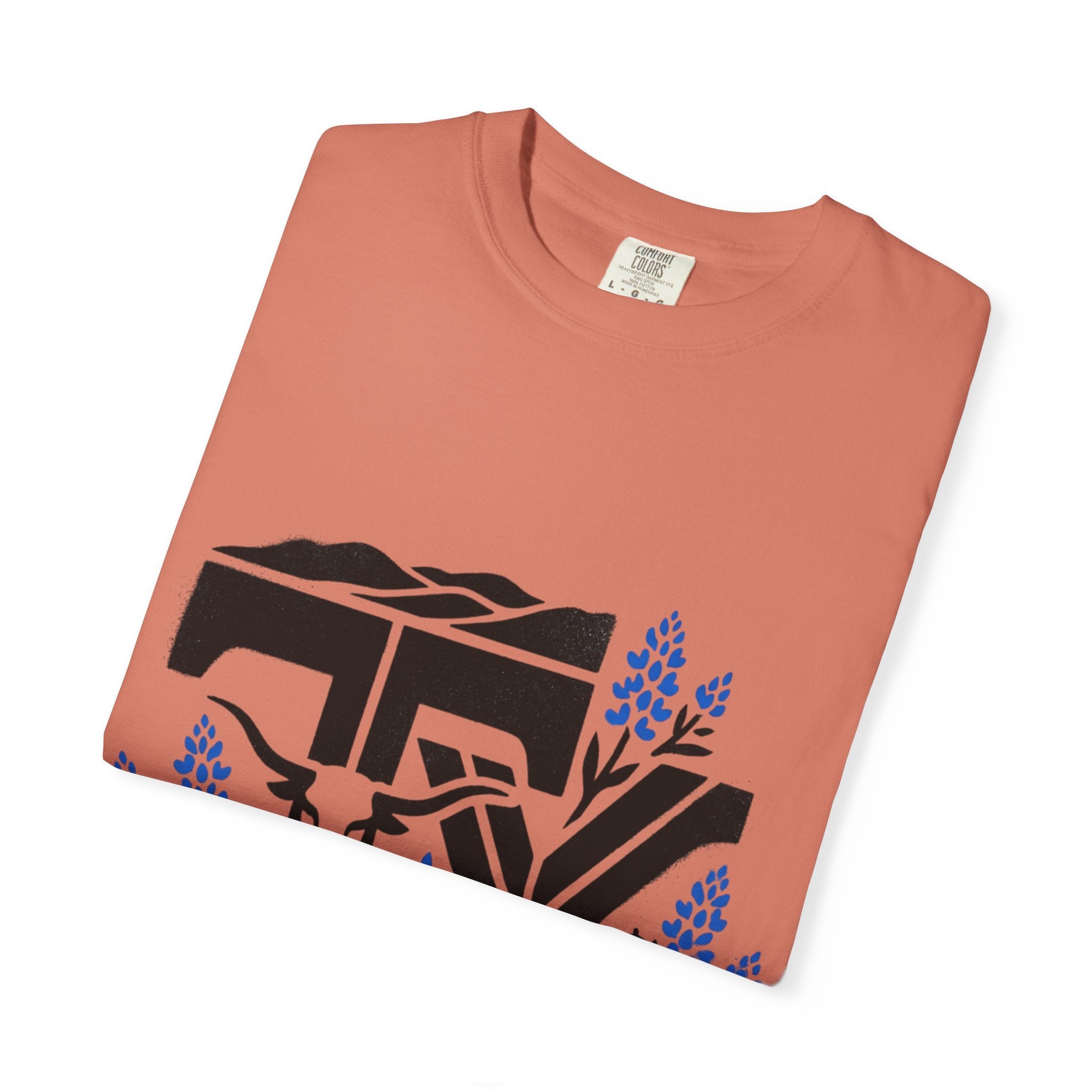 OurStateTees - TX Texas Southwestern Tee — Longhorn, Armadillo & Bluebonnet Graphic T-Shirt