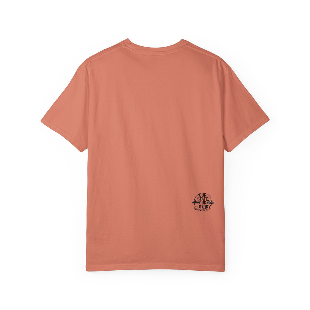 OurStateTees - Arkansas AR Mountain Logo T-Shirt — Nature Bird & Wildflower Graphic