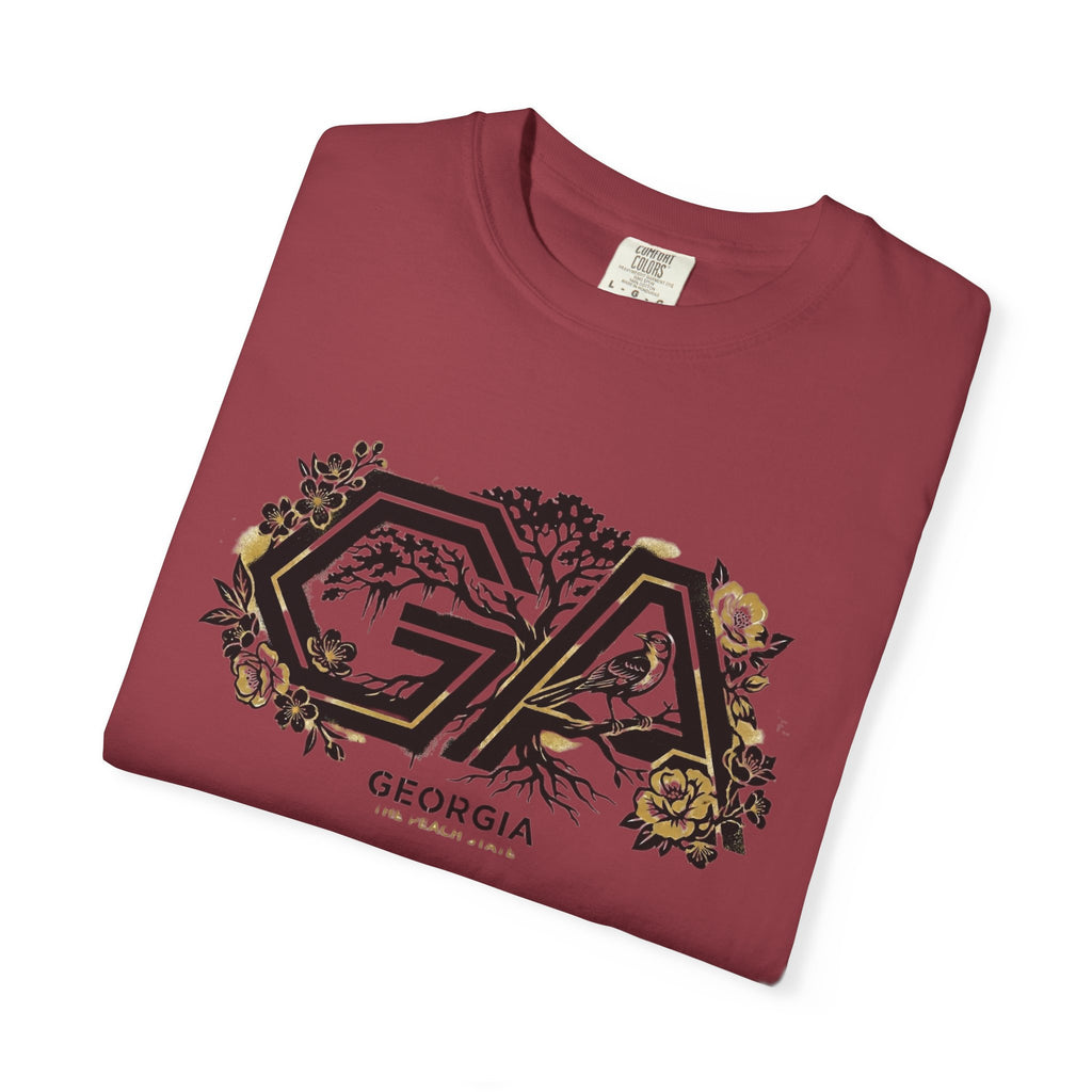 OurStateTees - Georgia GA Floral Logo T‑Shirt — Botanical Accents