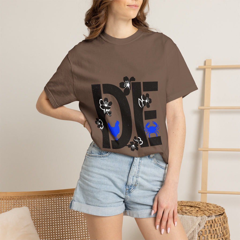 OurStateTees - Deleware DE Floral Nautical Graphic Tee (Crab & Chick Accent)
