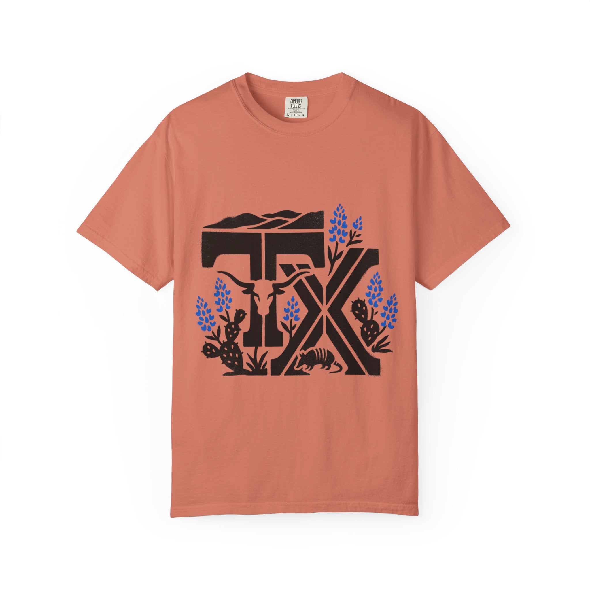 OurStateTees - TX Texas Southwestern Tee — Longhorn, Armadillo & Bluebonnet Graphic T-Shirt