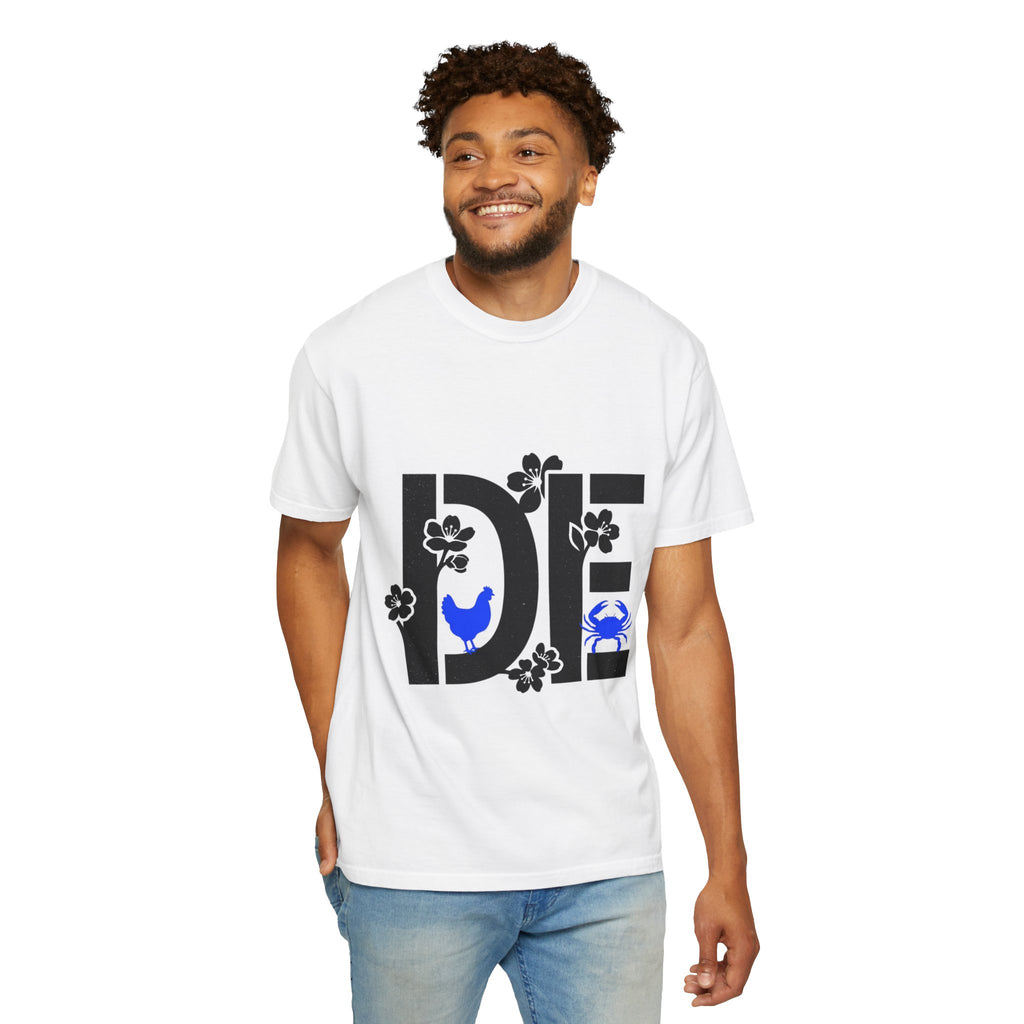 OurStateTees - Deleware DE Floral Nautical Graphic Tee (Crab & Chick Accent)