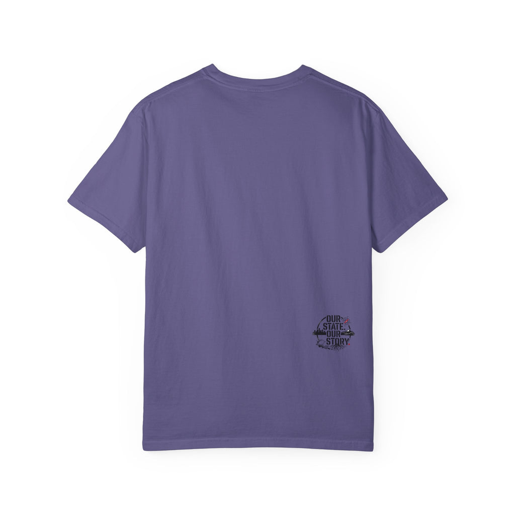 OurStateTees - Indiana IN Cardinal & Floral 'N' Monogram T-Shirt — Botanical Letter Tee