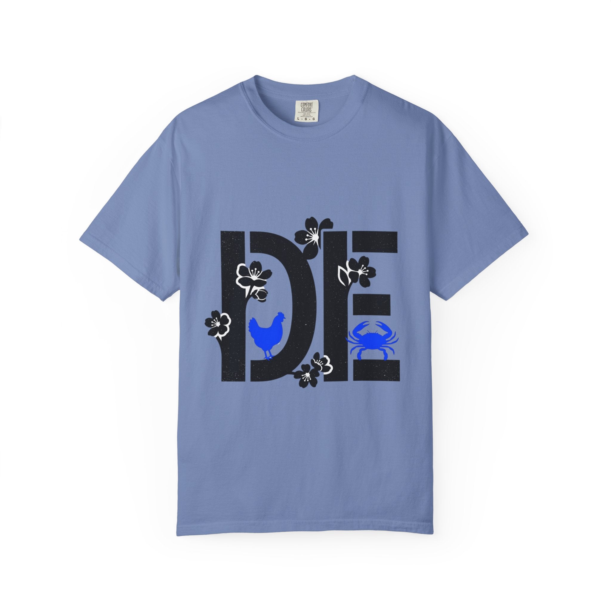 OurStateTees - Deleware DE Floral Nautical Graphic Tee (Crab & Chick Accent)