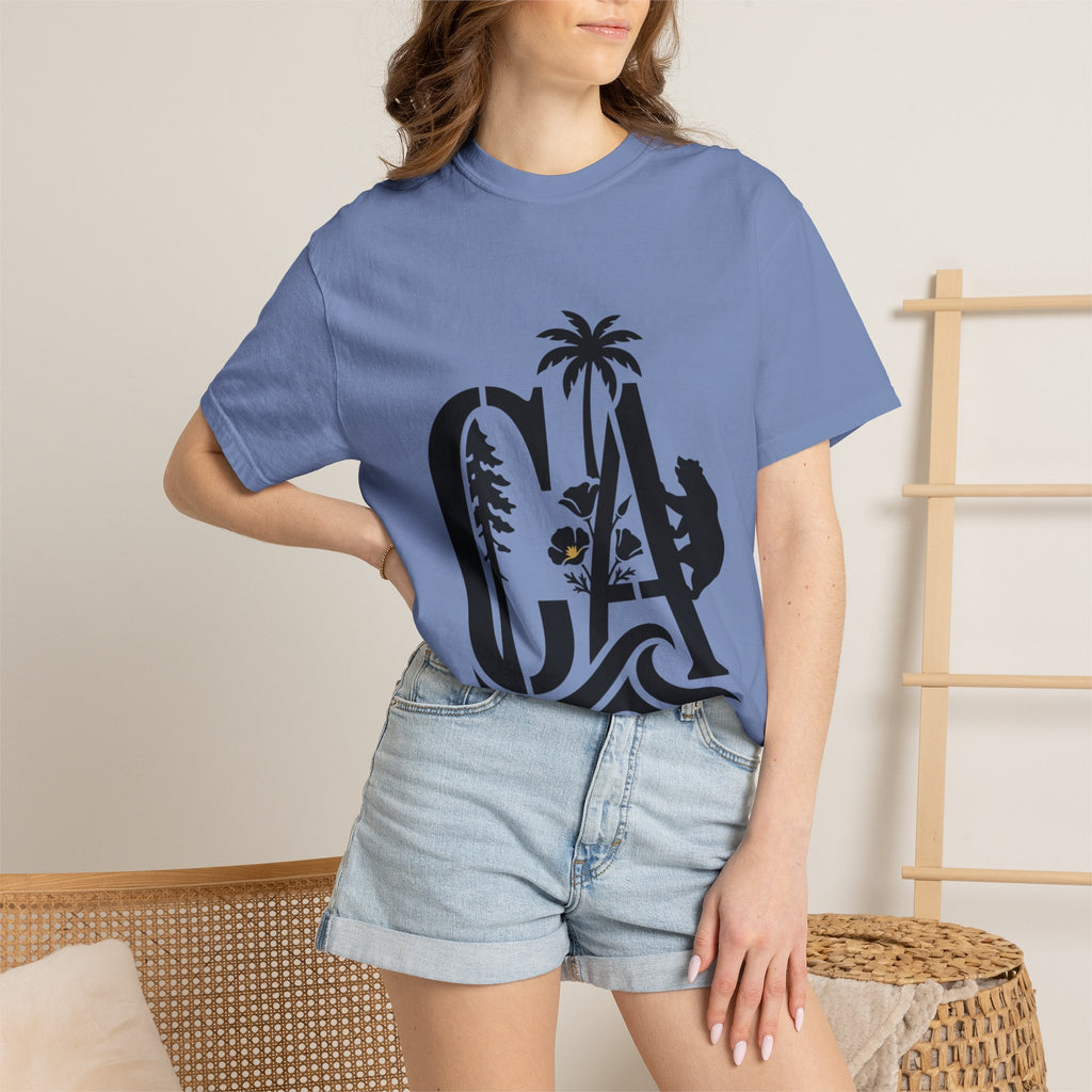 OurStateTees - California Surf Bear T-Shirt — CA Palm Tree Wave Graphic Tee
