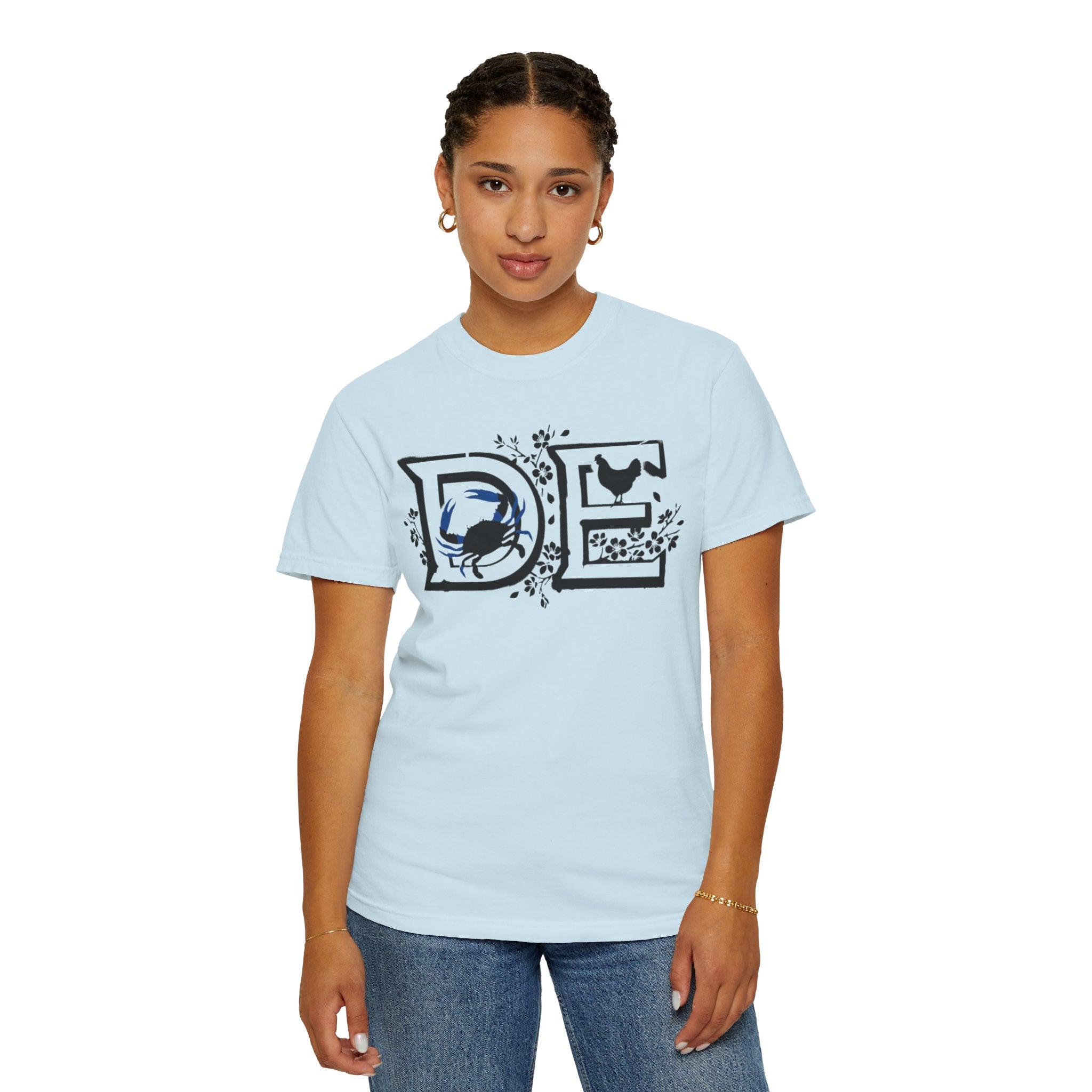 OurStateTees - Deleware DE Letterpress Tee — Floral & Bird Graphic T-Shirt
