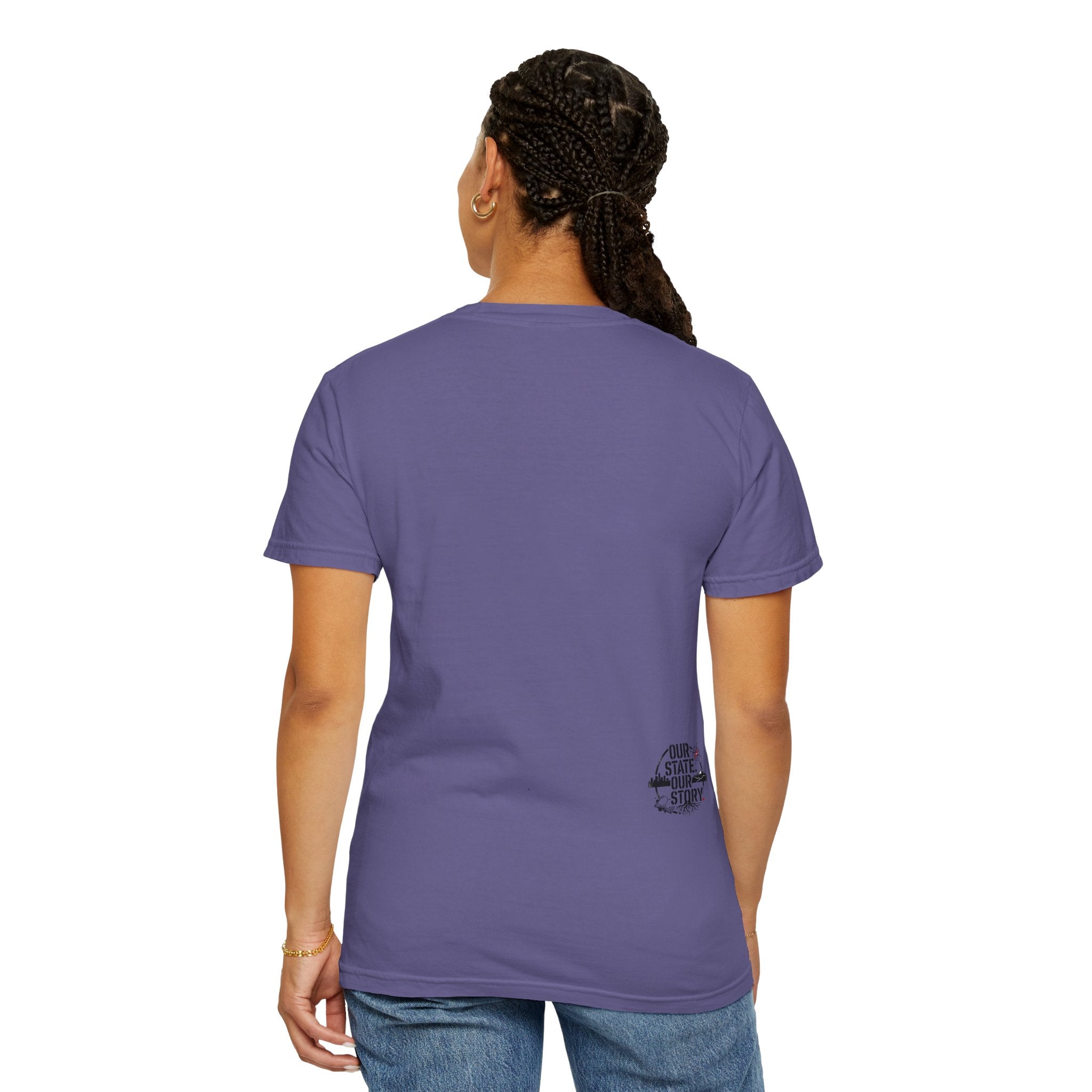 OurStateTees - Deleware DE Letterpress Tee — Floral & Bird Graphic T-Shirt