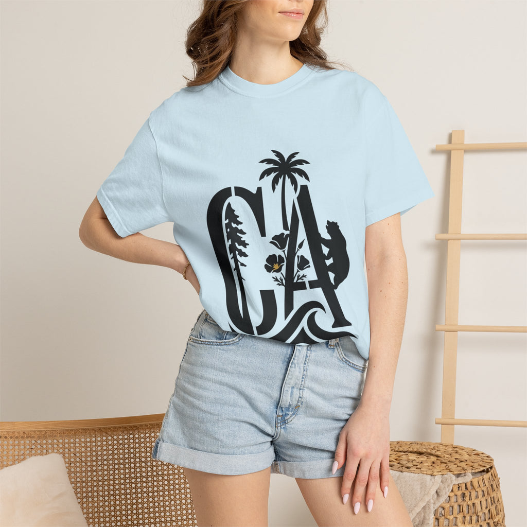 OurStateTees - California Surf Bear T-Shirt — CA Palm Tree Wave Graphic Tee