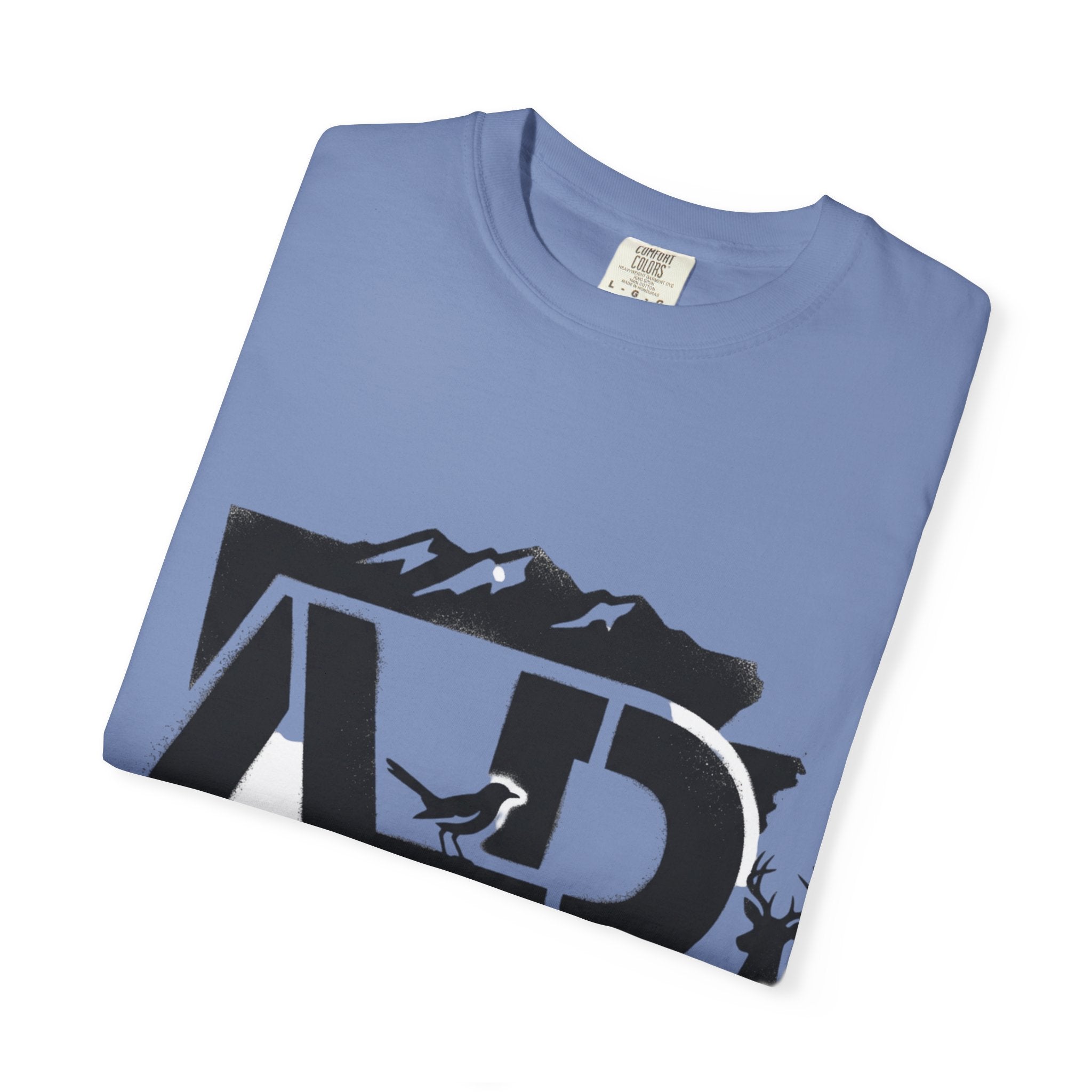 OurStateTees - Arkansas AR Mountain Logo T-Shirt — Nature Bird & Wildflower Graphic