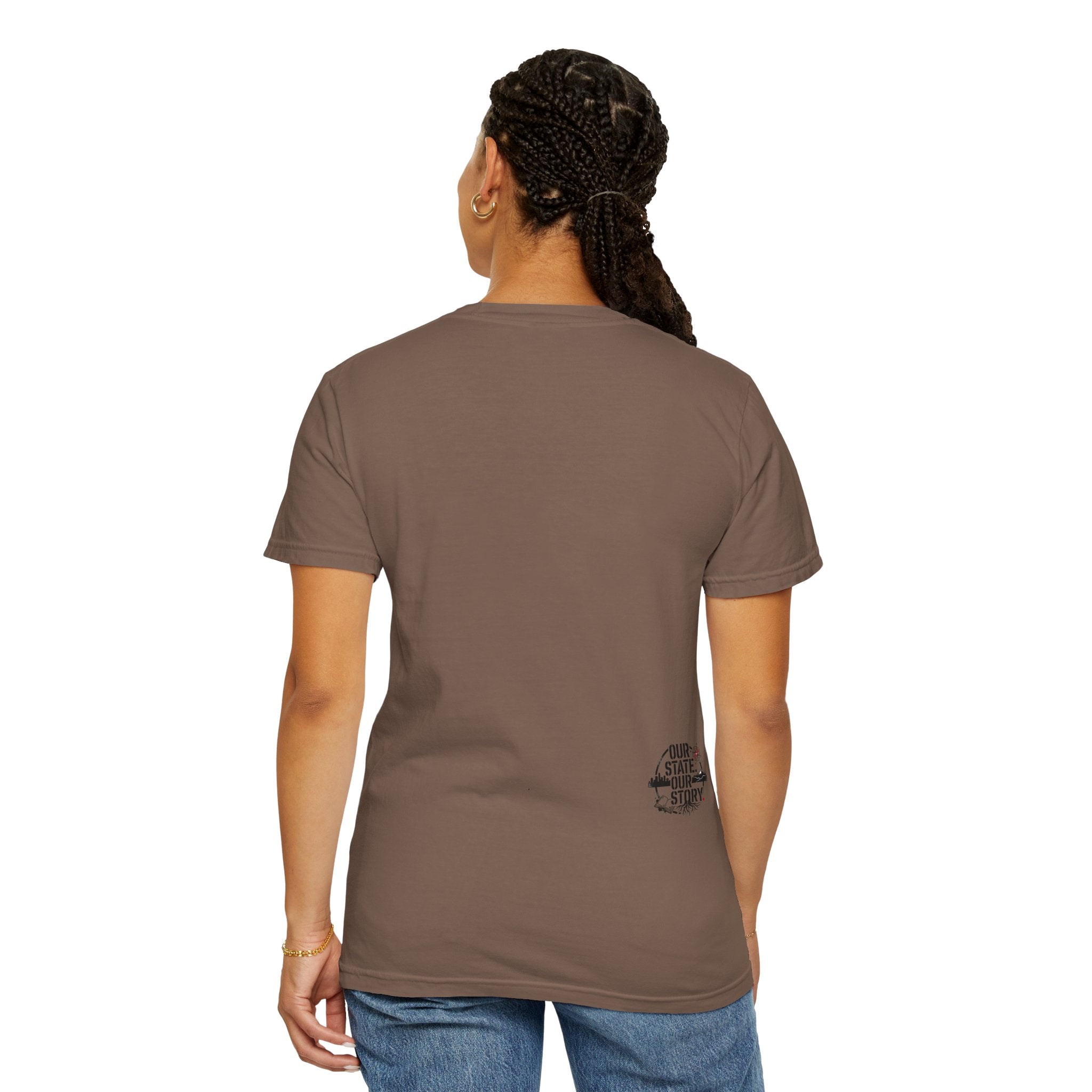 OurStateTees - Deleware DE Letterpress Tee — Floral & Bird Graphic T-Shirt