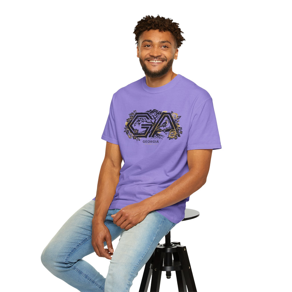 OurStateTees - Georgia GA Floral Logo T‑Shirt — Botanical Accents
