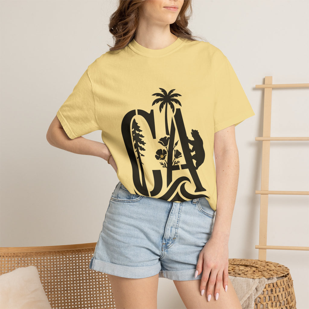 OurStateTees - California Surf Bear T-Shirt — CA Palm Tree Wave Graphic Tee