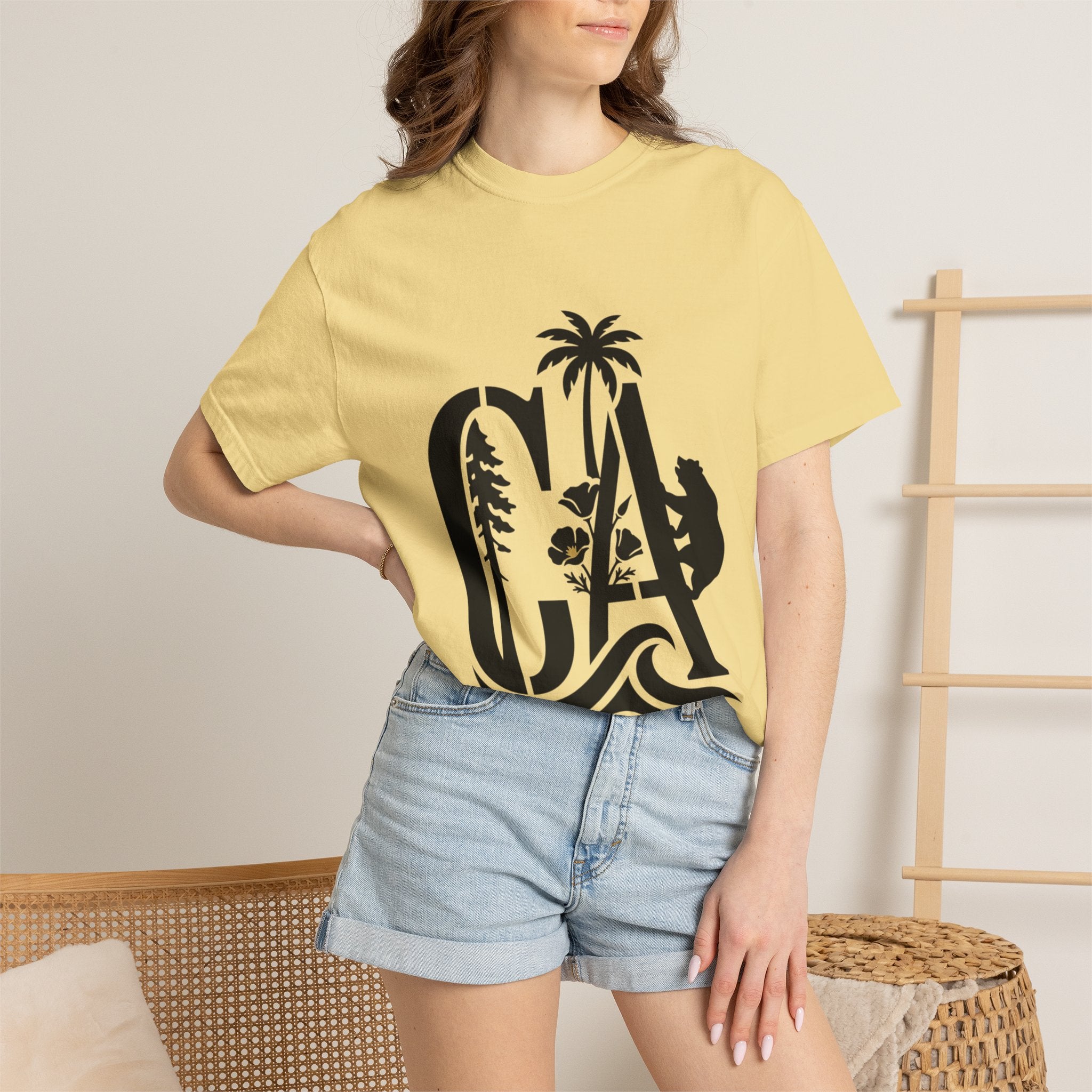 OurStateTees - California Surf Bear T-Shirt — CA Palm Tree Wave Graphic Tee