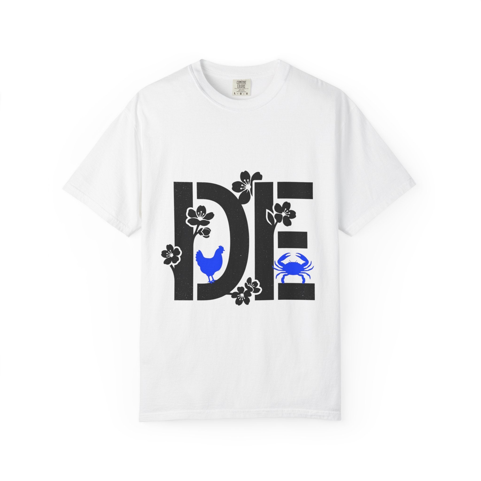 OurStateTees - Deleware DE Floral Nautical Graphic Tee (Crab & Chick Accent)