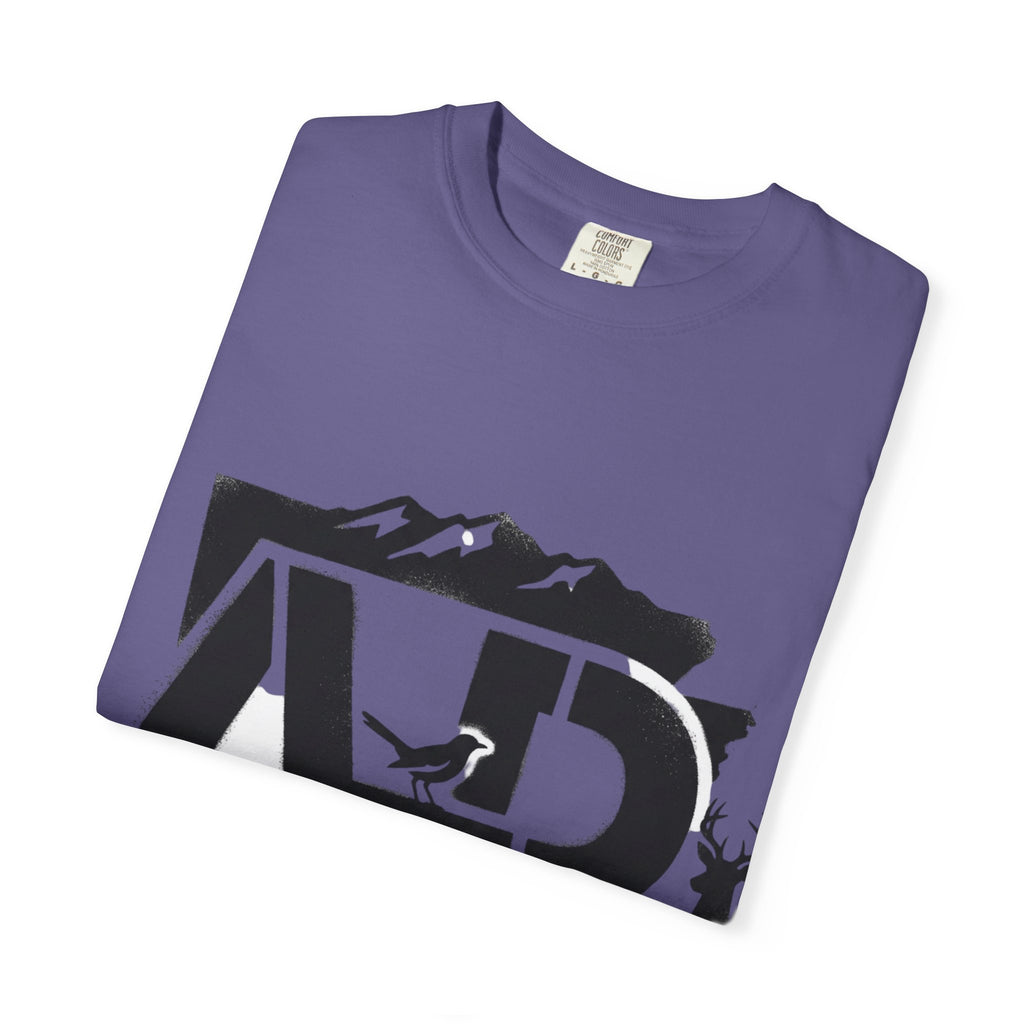 OurStateTees - Arkansas AR Mountain Logo T-Shirt — Nature Bird & Wildflower Graphic