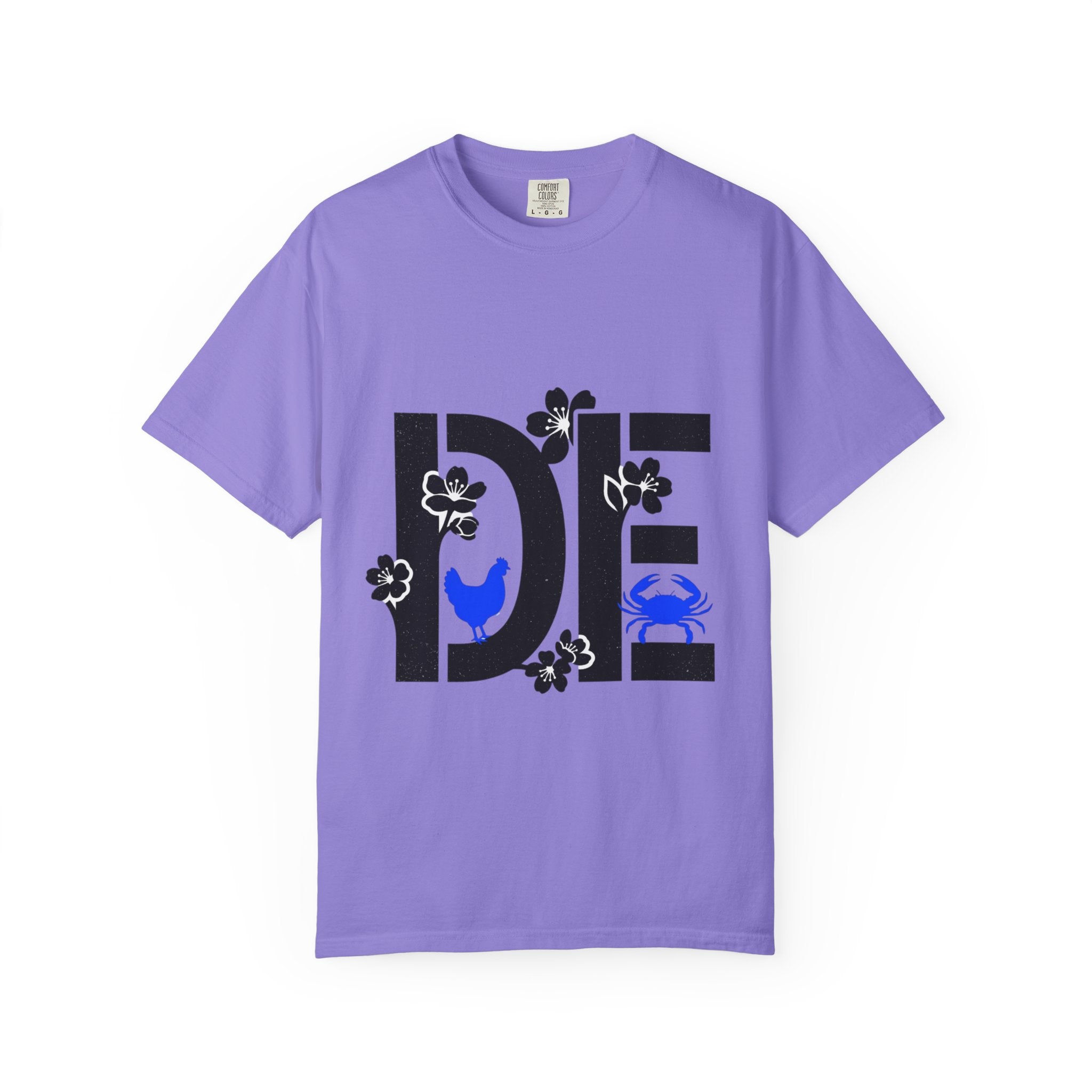 OurStateTees - Deleware DE Floral Nautical Graphic Tee (Crab & Chick Accent)