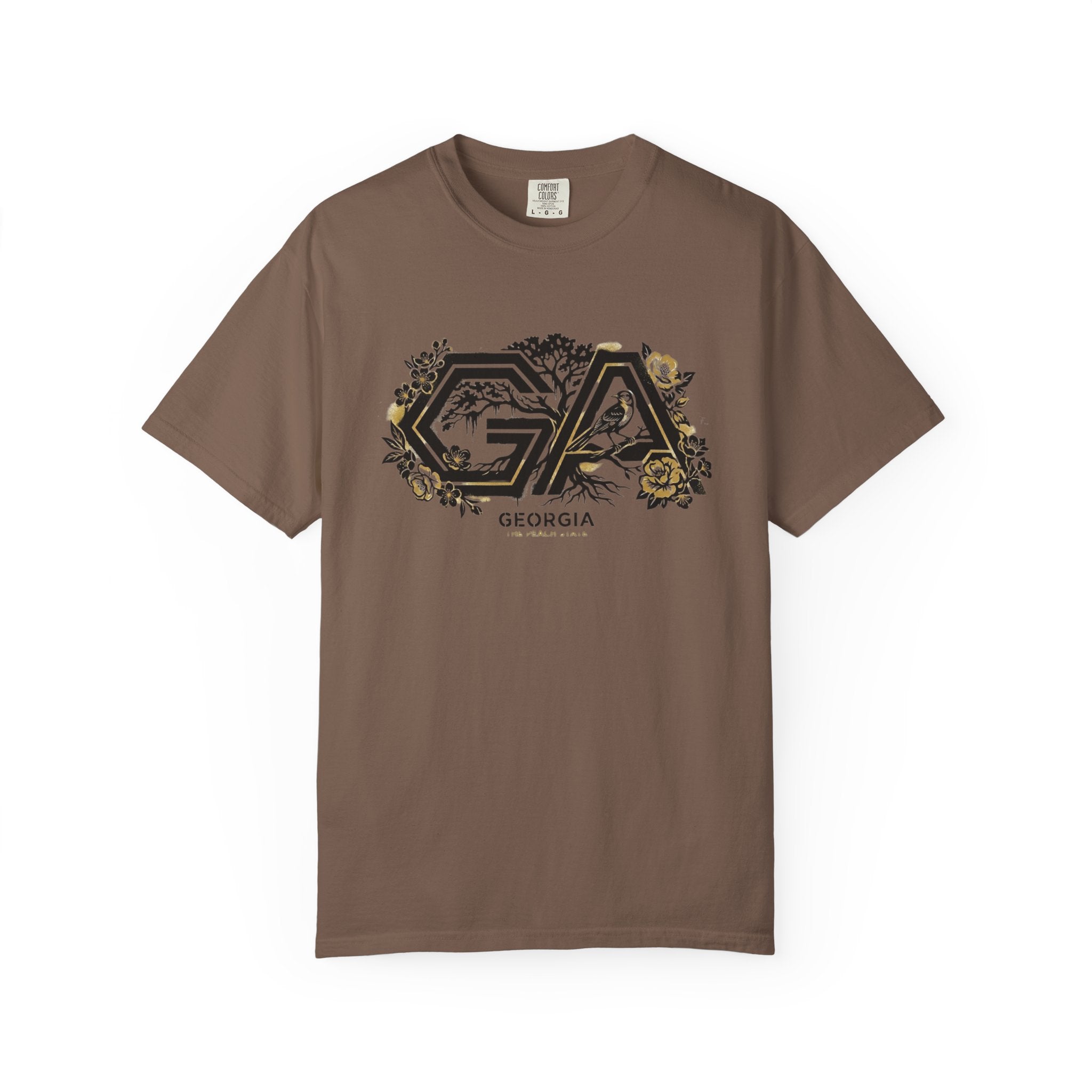 OurStateTees - Georgia GA Floral Logo T‑Shirt — Botanical Accents