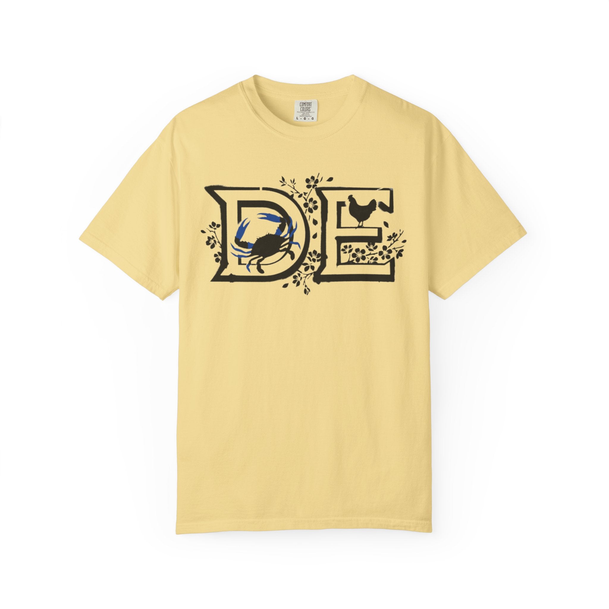 OurStateTees - Deleware DE Letterpress Tee — Floral & Bird Graphic T-Shirt