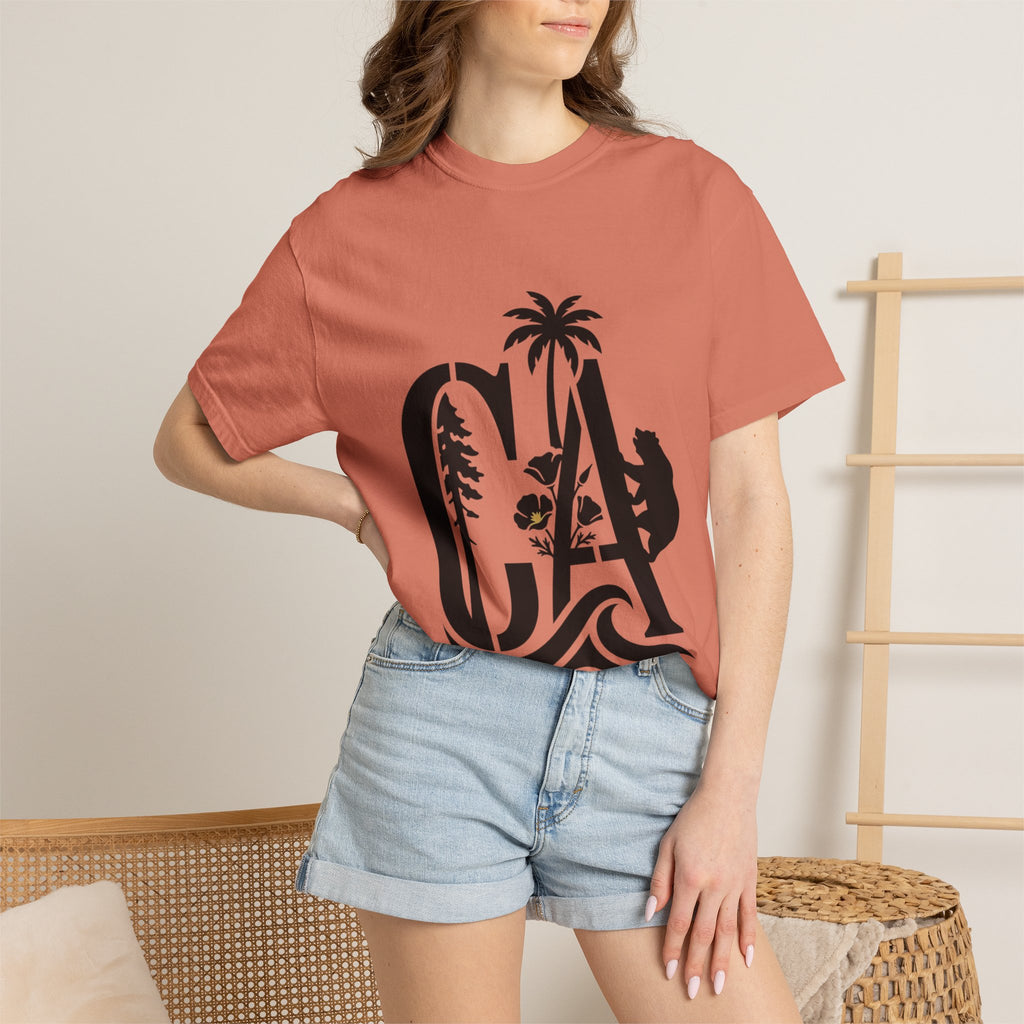 OurStateTees - California Surf Bear T-Shirt — CA Palm Tree Wave Graphic Tee