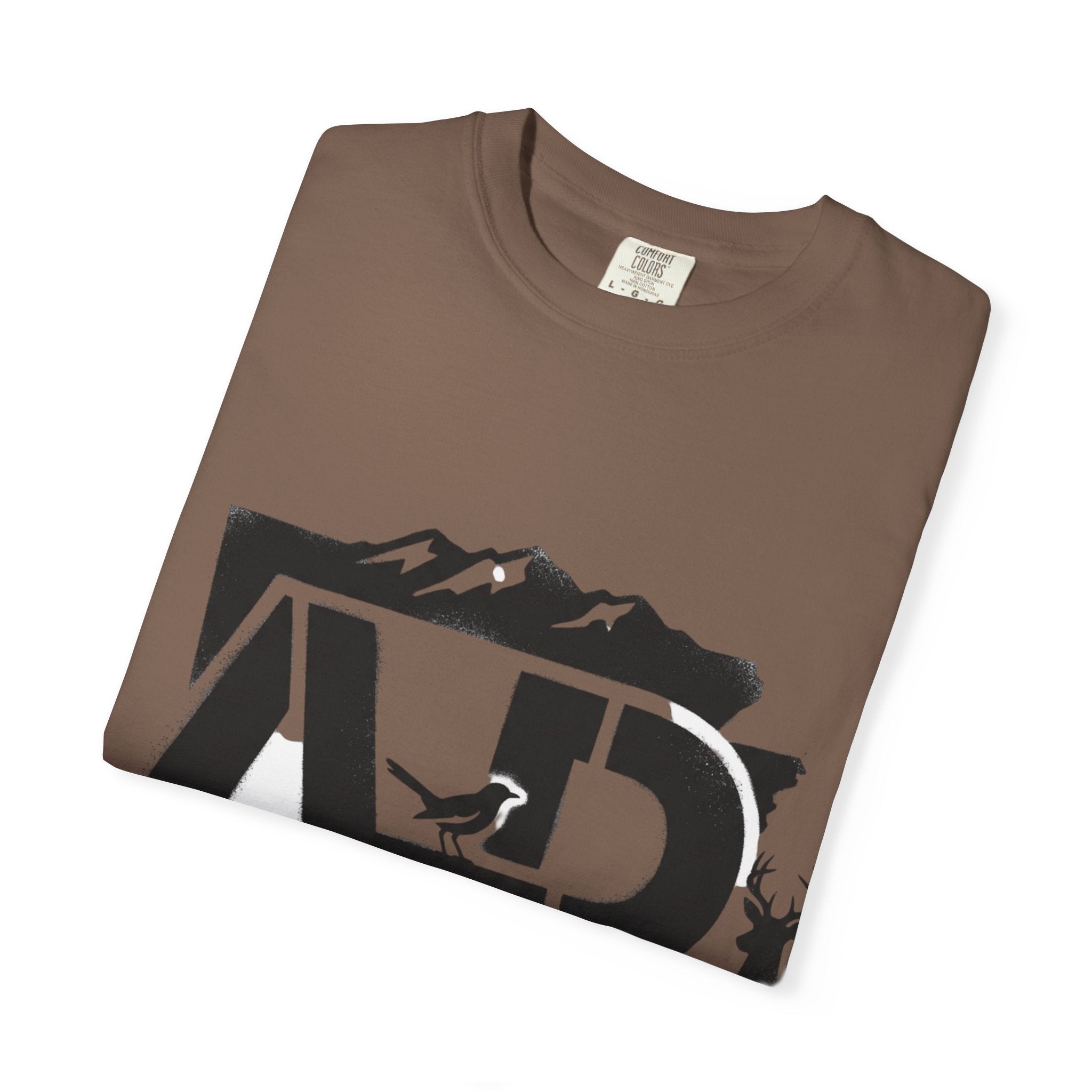 OurStateTees - Arkansas AR Mountain Logo T-Shirt — Nature Bird & Wildflower Graphic