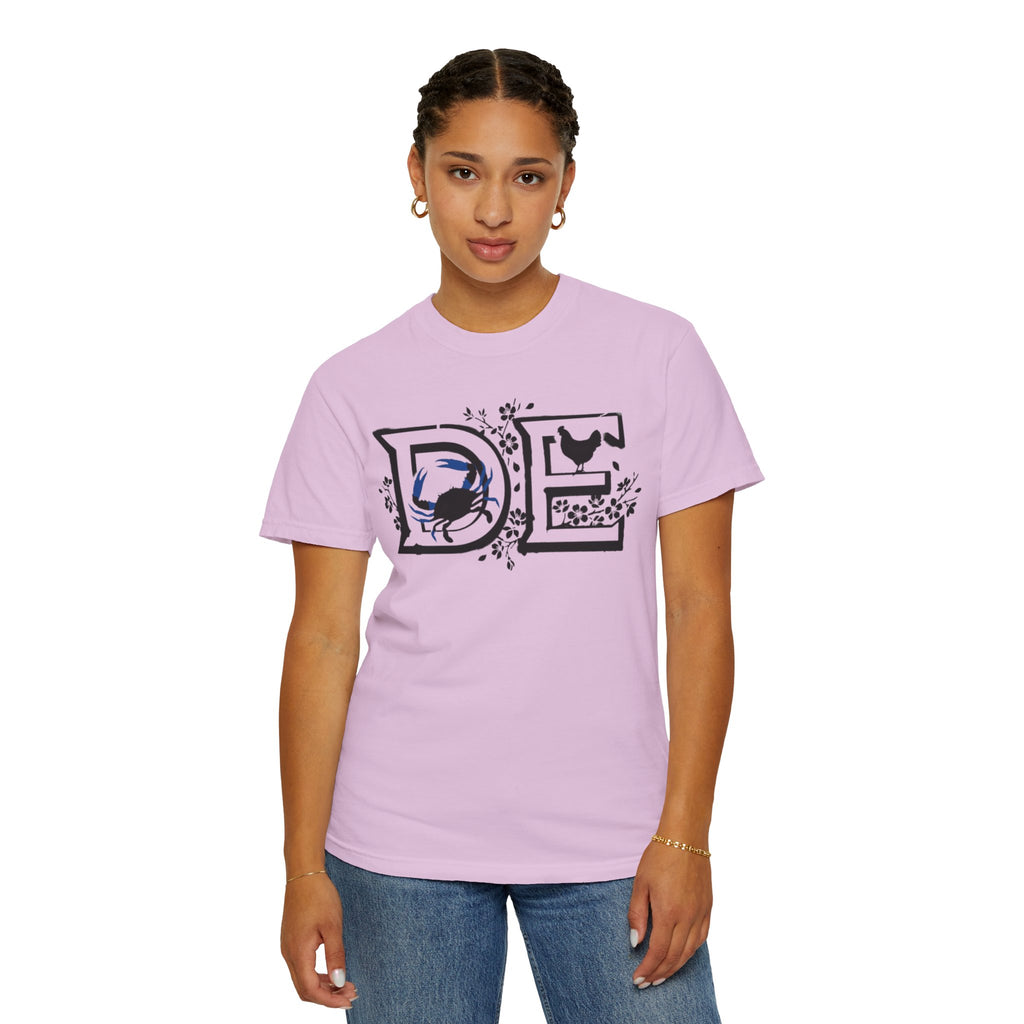 OurStateTees - Deleware DE Letterpress Tee — Floral & Bird Graphic T-Shirt