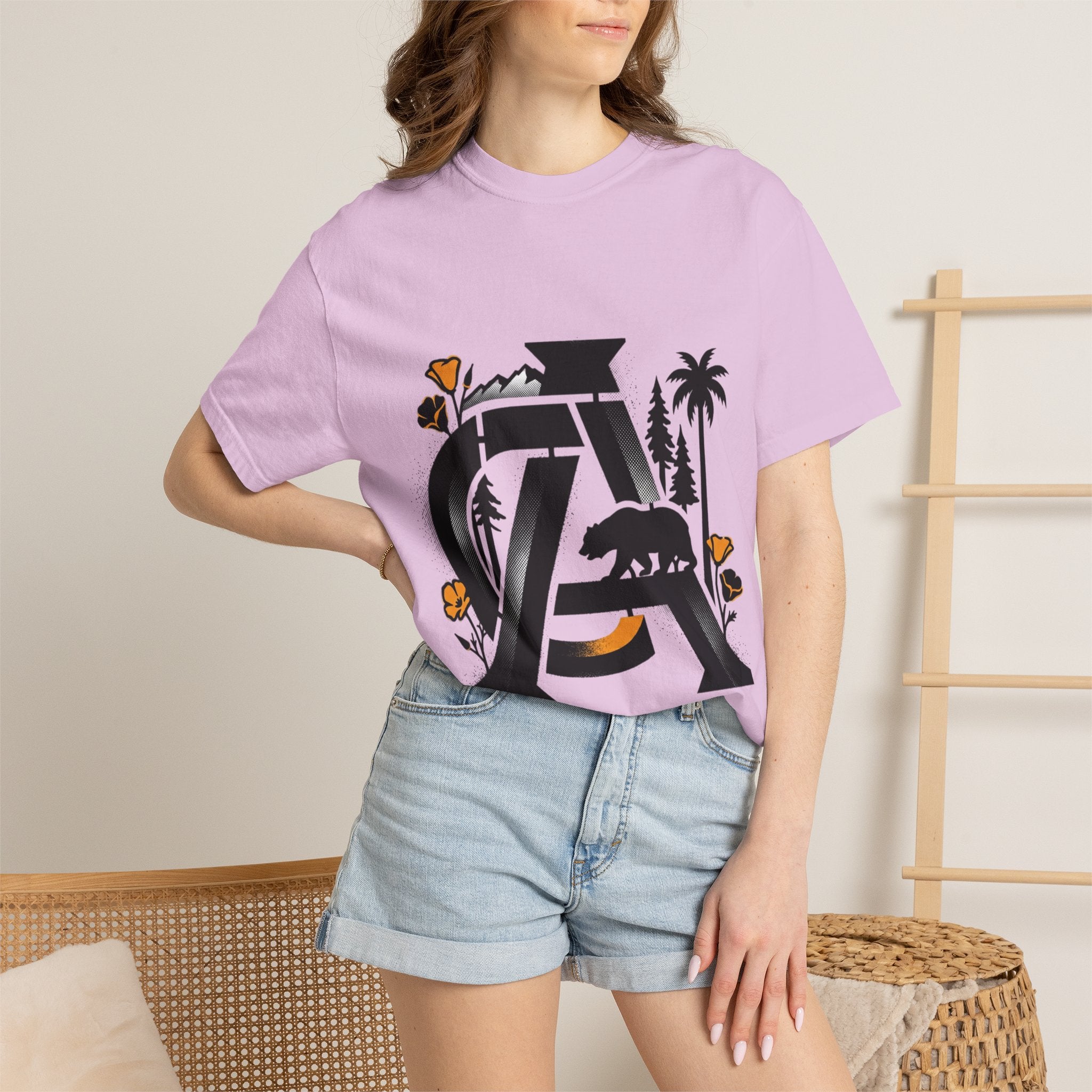 OurStateTees - California Bear Monogram T-Shirt — Floral Palms Graphic Tee