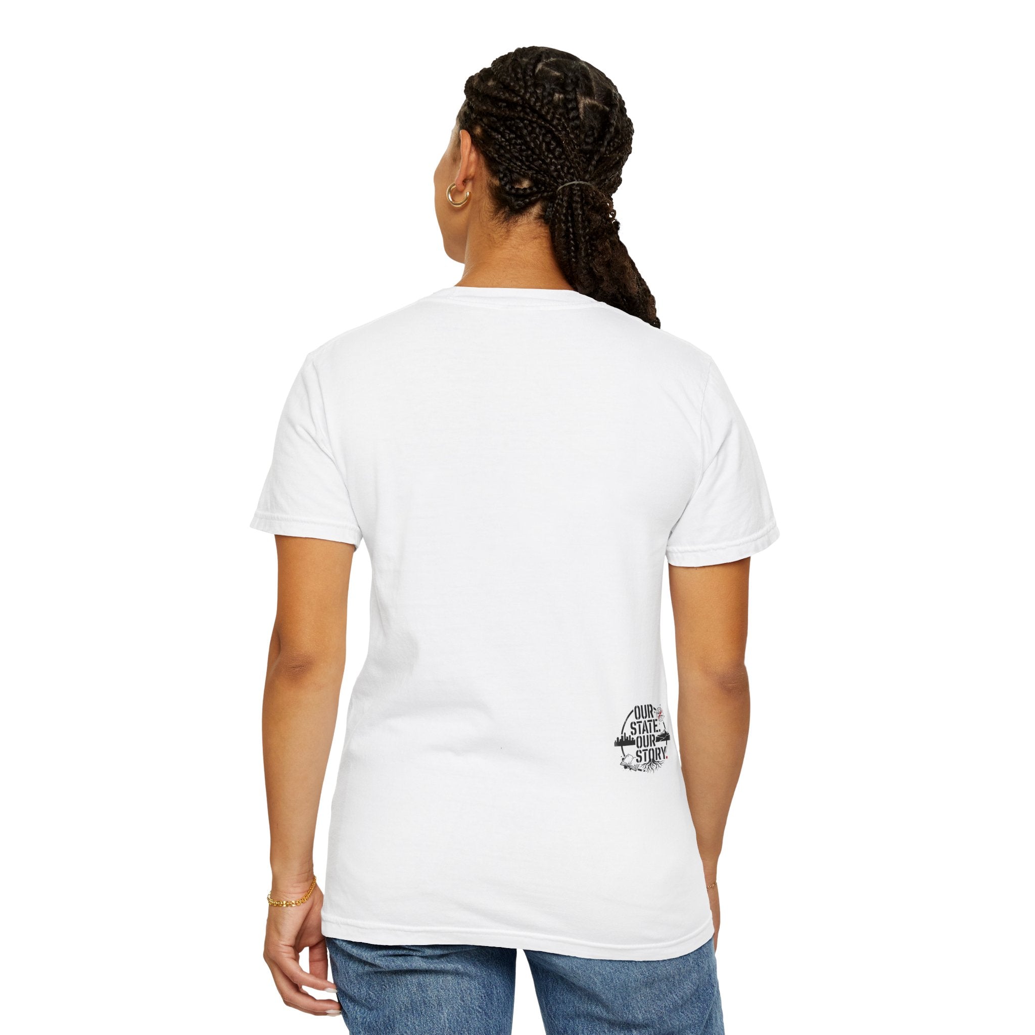 OurStateTees - Deleware DE Letterpress Tee — Floral & Bird Graphic T-Shirt