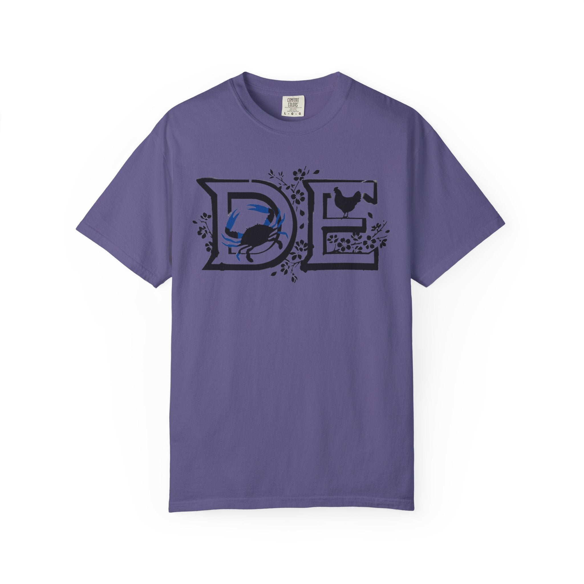 OurStateTees - Deleware DE Letterpress Tee — Floral & Bird Graphic T-Shirt