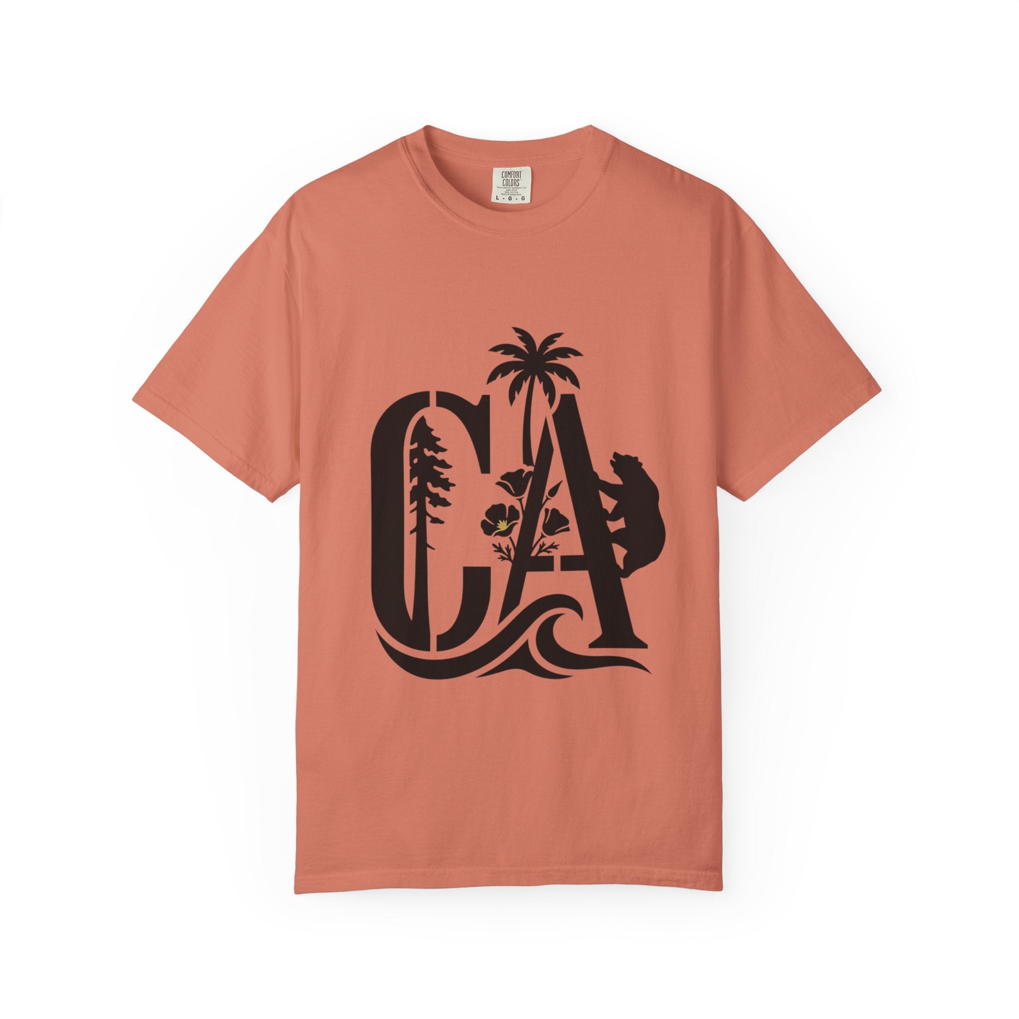OurStateTees - California Surf Bear T-Shirt — CA Palm Tree Wave Graphic Tee