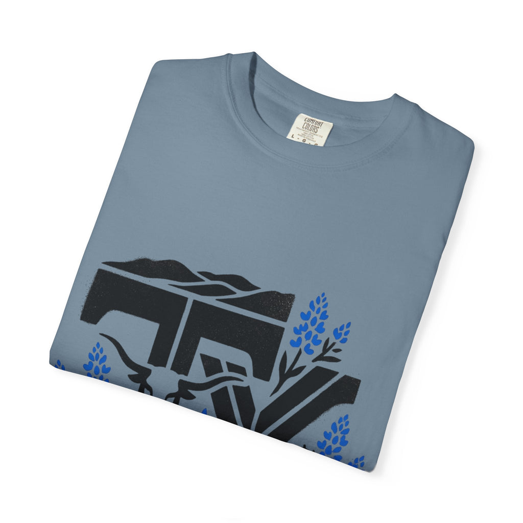 OurStateTees - TX Texas Southwestern Tee — Longhorn, Armadillo & Bluebonnet Graphic T-Shirt