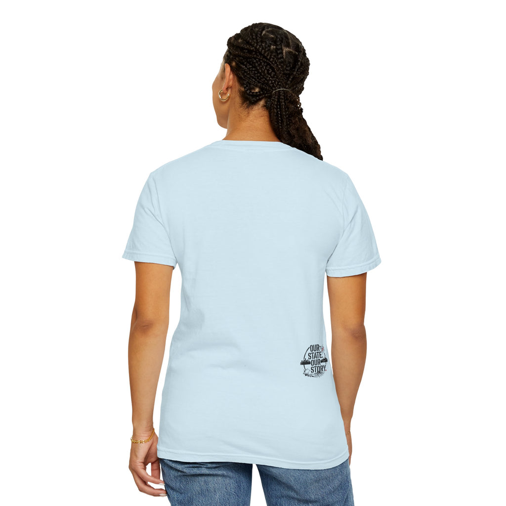 OurStateTees - Deleware DE Letterpress Tee — Floral & Bird Graphic T-Shirt