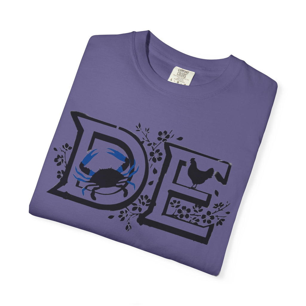 OurStateTees - Deleware DE Letterpress Tee — Floral & Bird Graphic T-Shirt