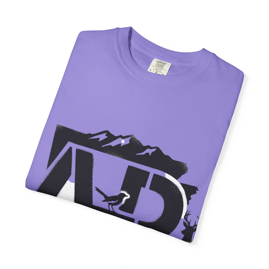 OurStateTees - Arkansas AR Mountain Logo T-Shirt — Nature Bird & Wildflower Graphic