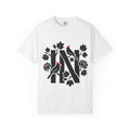 OurStateTees - Indiana IN Cardinal & Floral 'N' Monogram T-Shirt — Botanical Letter Tee